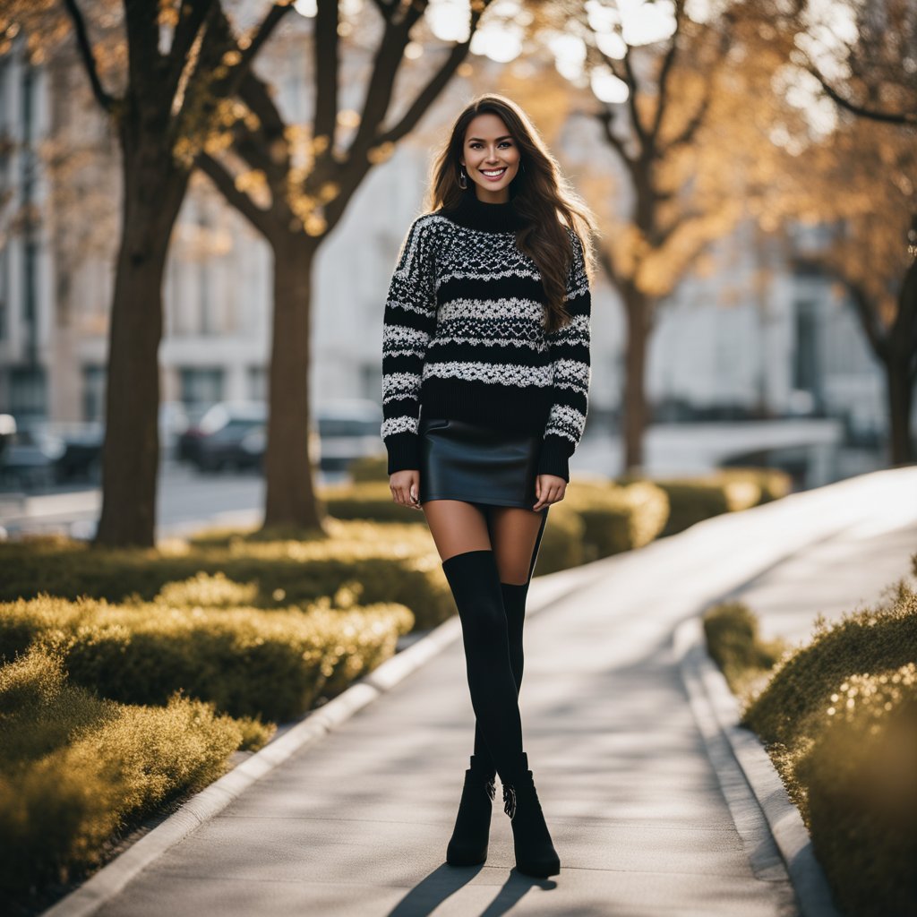 Black Tights with Black Skater Dress Outfits (23 ideas & outfits