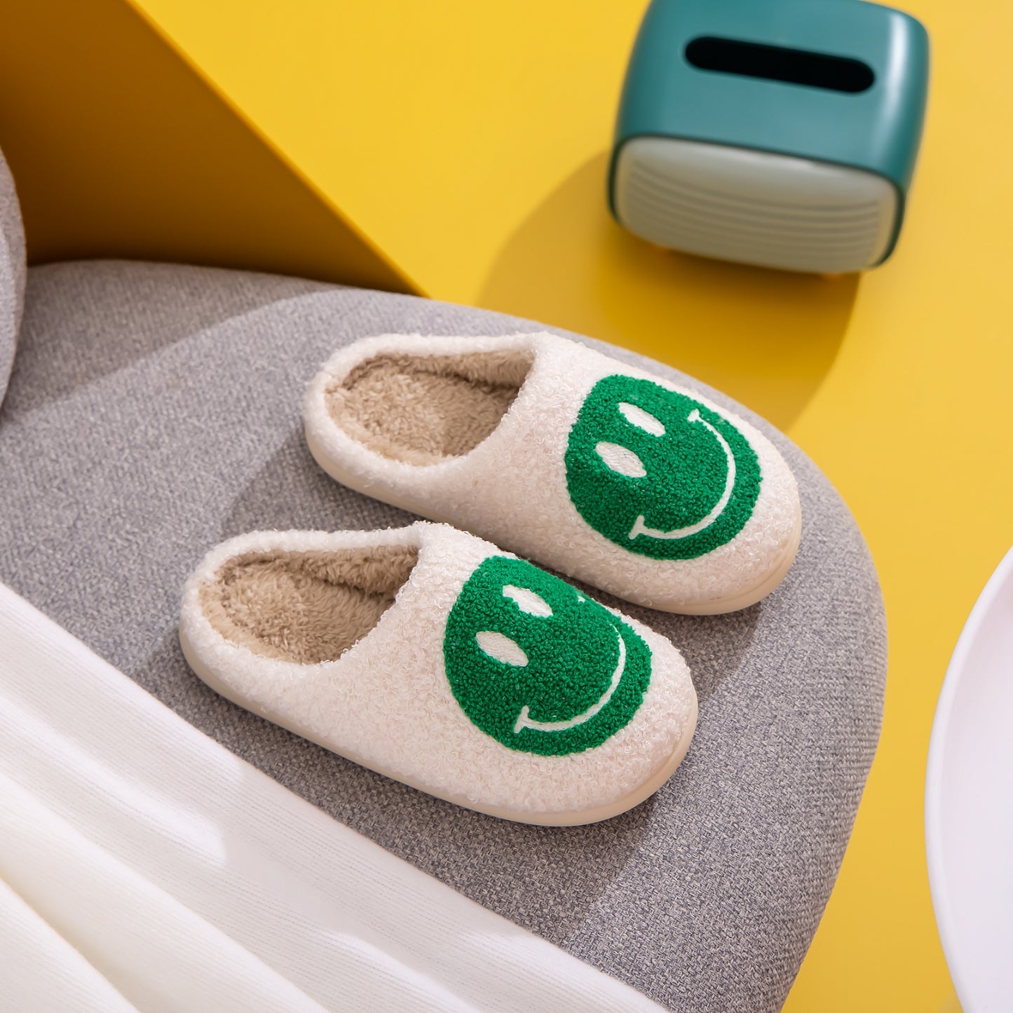 Blue Zone Planet | Melody Smiley Face Slippers BLUE ZONE PLANET