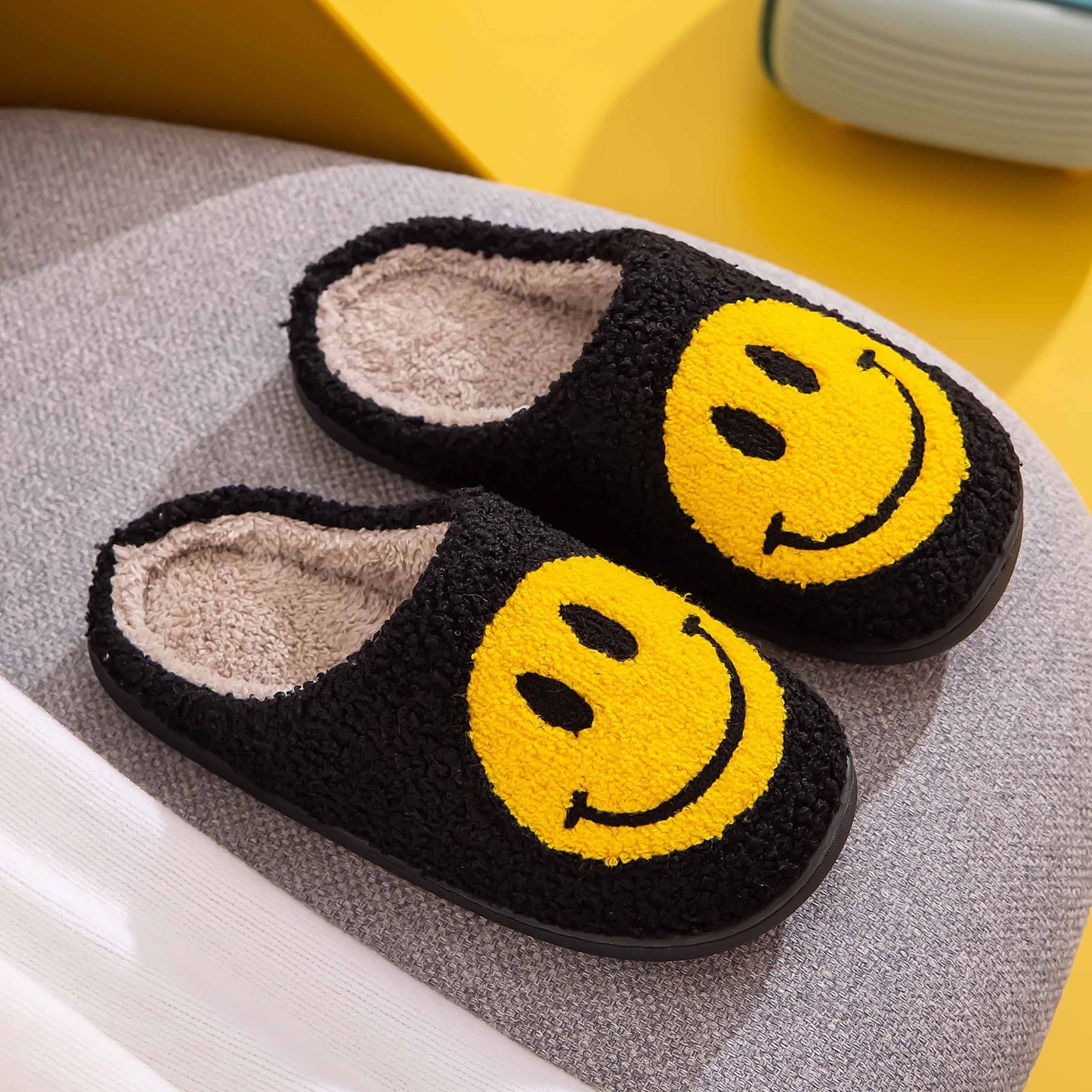 Blue Zone Planet | Melody Smiley Face Slippers BLUE ZONE PLANET