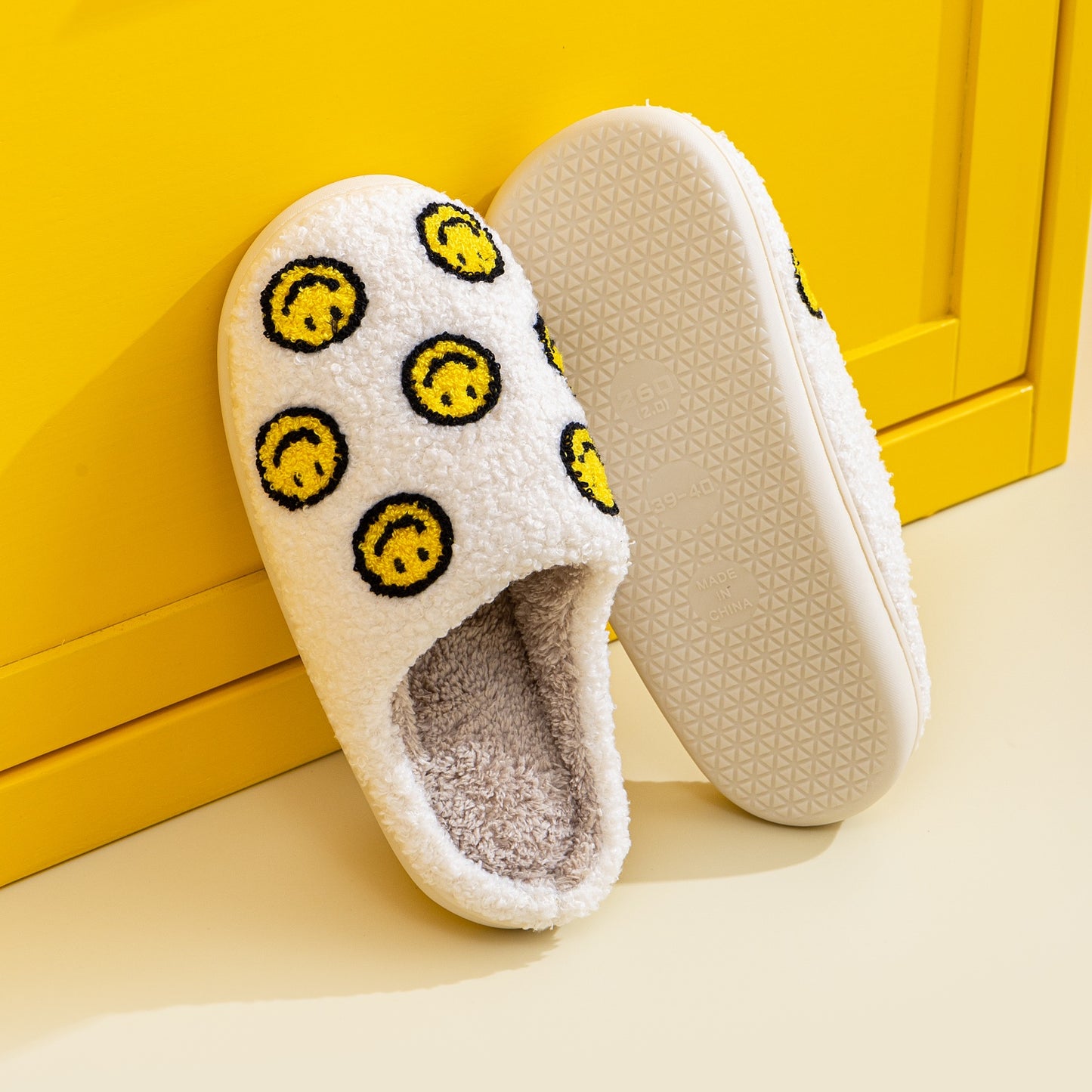 Blue Zone Planet | Melody Smiley Face Slippers BLUE ZONE PLANET