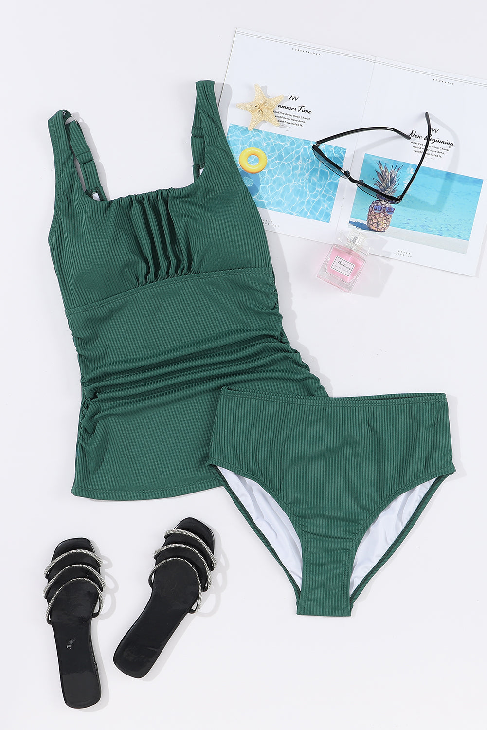 Blue Zone Planet | Square Neck Wide Strap Tankini Set BLUE ZONE PLANET