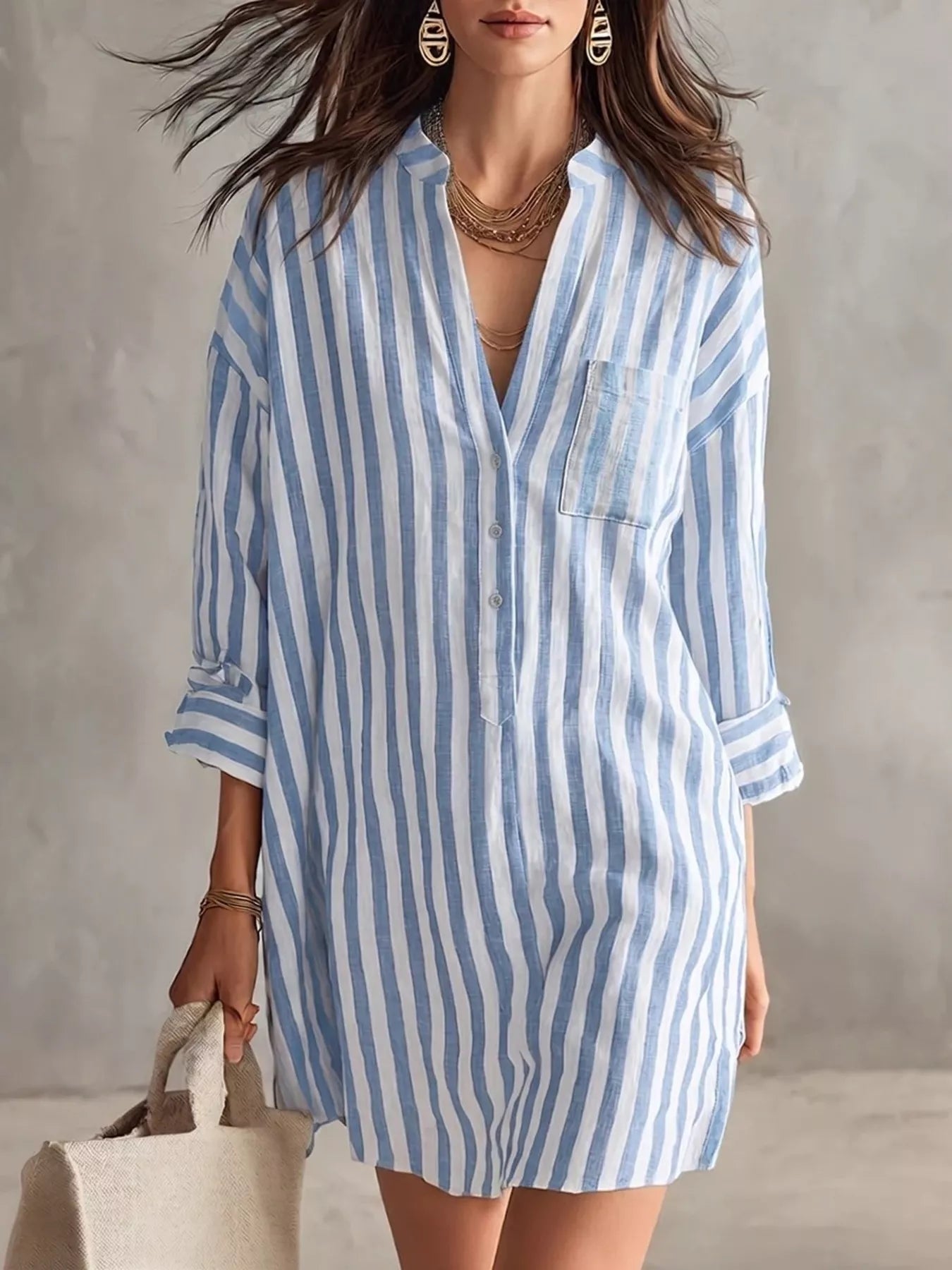 linen shirt dress plus size Full Striped Mini Size 59 Length Waist Size:48″ Sweetheart Modest Dresses Dusty Rose