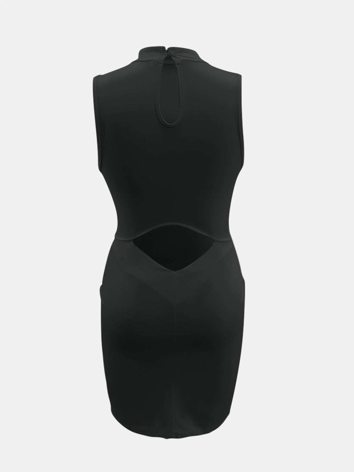 Sapphire's Cutout Mock Neck Sleeveless Knee-Length Bodycon Dress BLUE ZONE PLANET