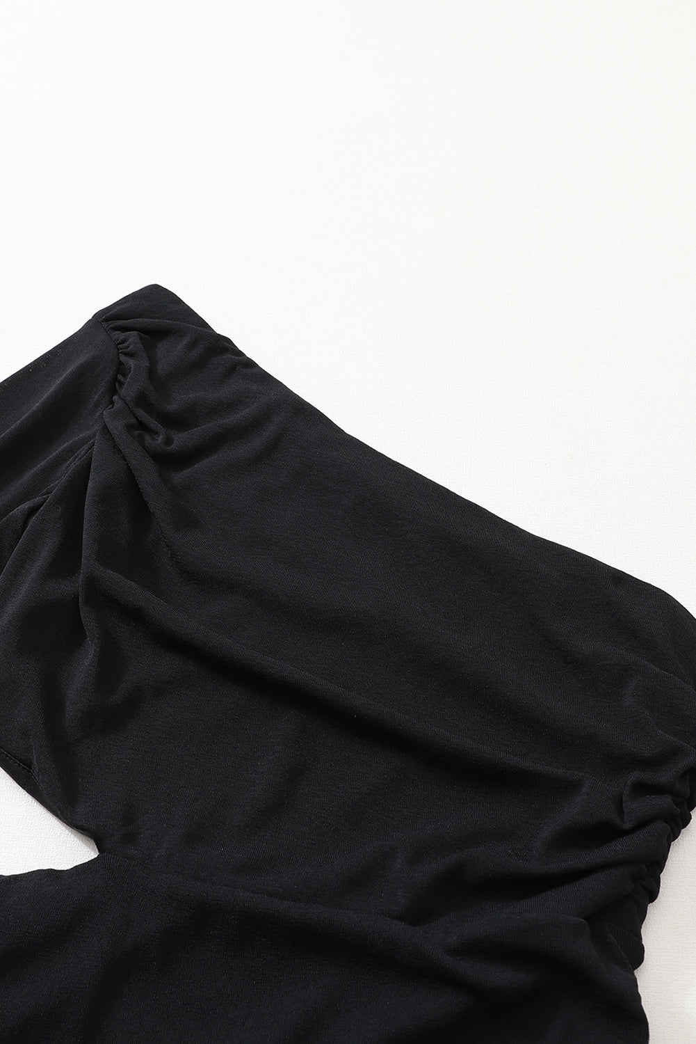 Blue Zone Planet | Black Asymmetric One Shoulder Cutout Bodycon Dress Blue Zone Planet