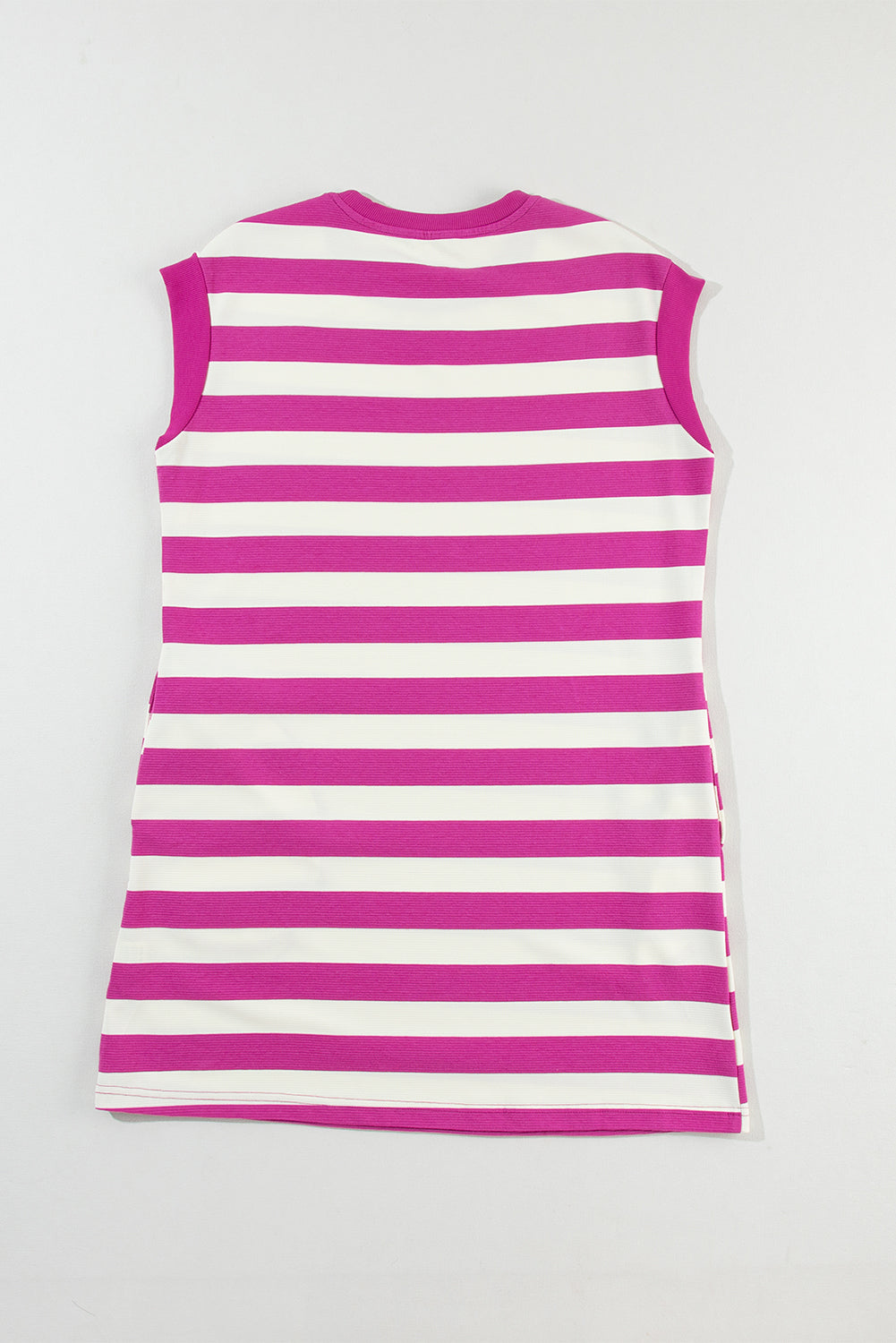 Rose Stripe Cap Sleeve Pocketed Shift T-shirt Dress Blue Zone Planet