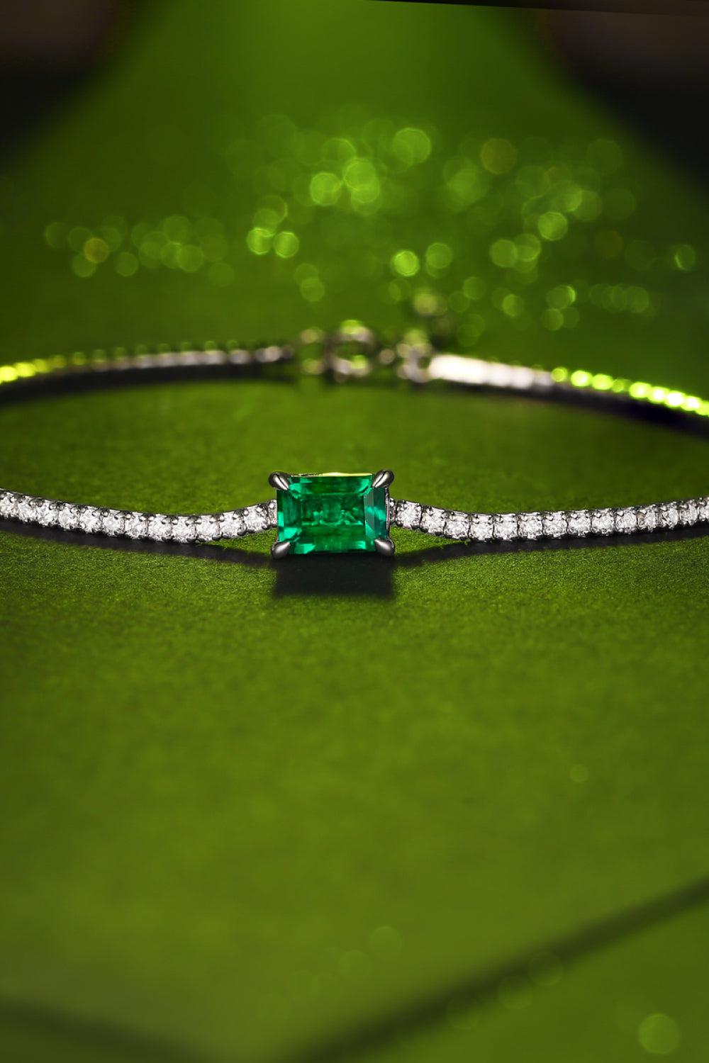 1 Carat Lab-Grown Emerald Bracelet BLUE ZONE PLANET