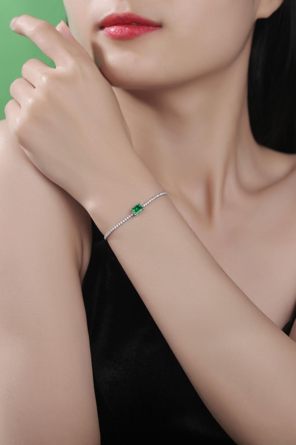 1 Carat Lab-Grown Emerald Bracelet BLUE ZONE PLANET