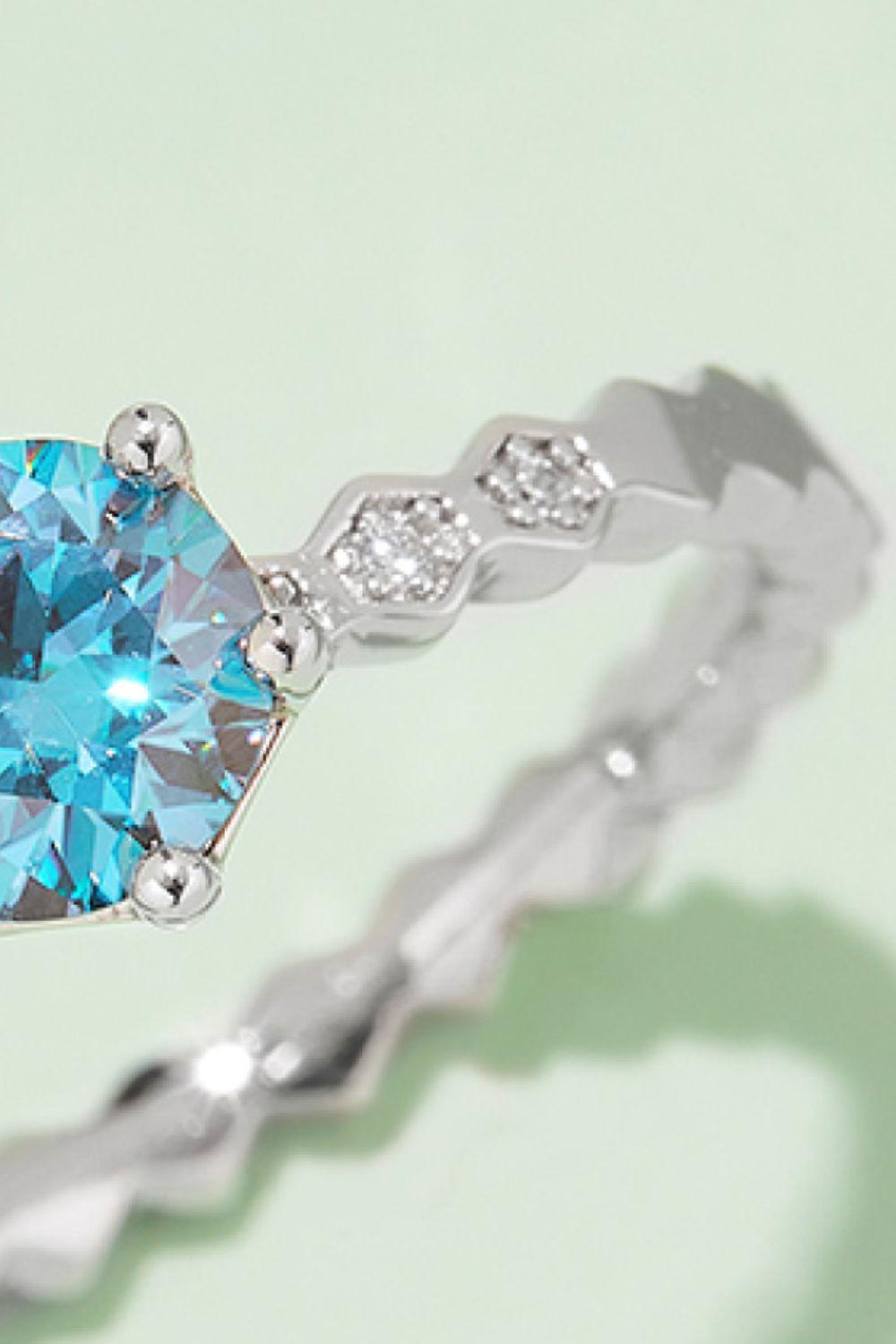 1 Carat Moissanite 6-Prong 925 Sterling Silver Ring BLUE ZONE PLANET