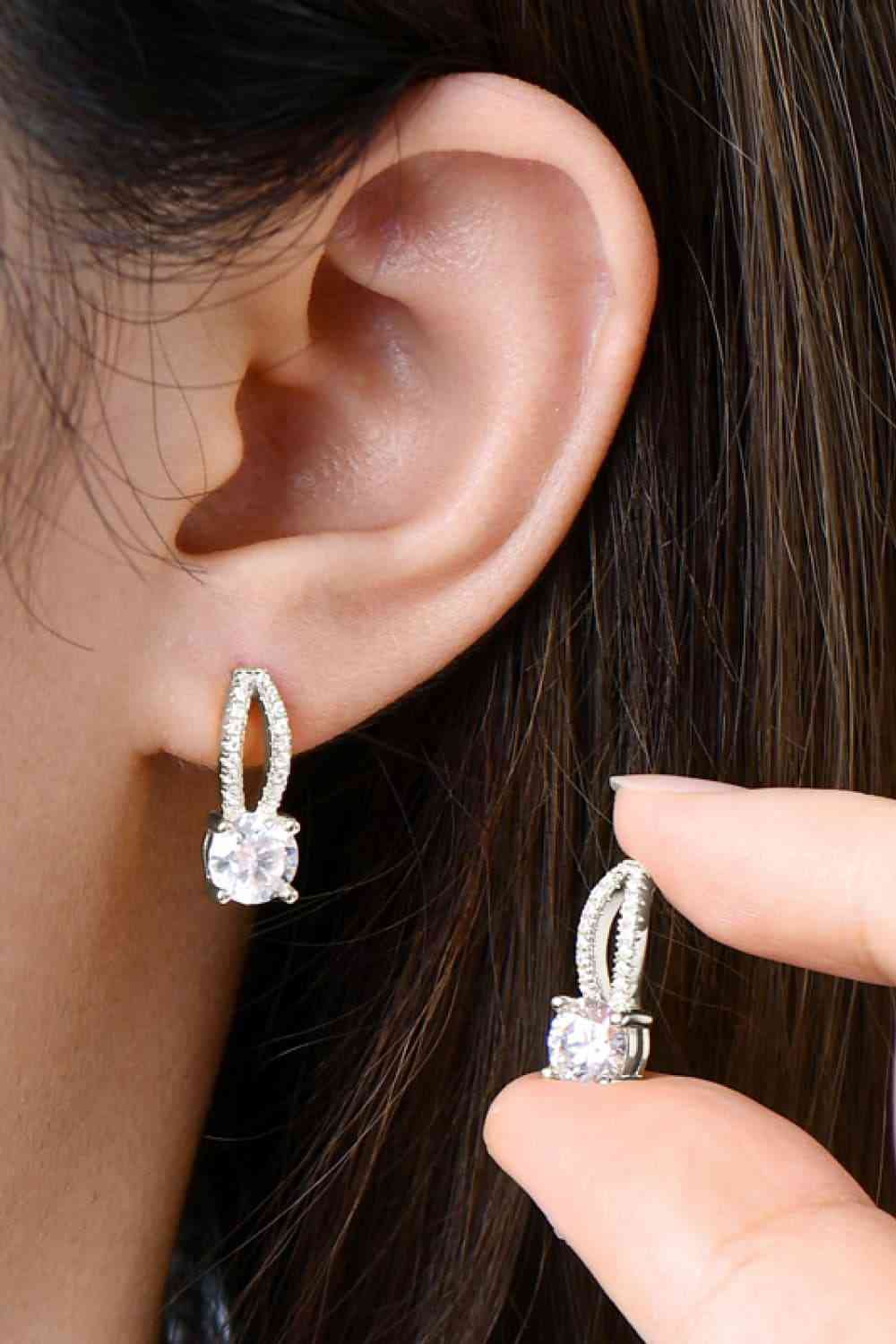 1 Carat Moissanite 925 Sterling Silver Earrings BLUE ZONE PLANET