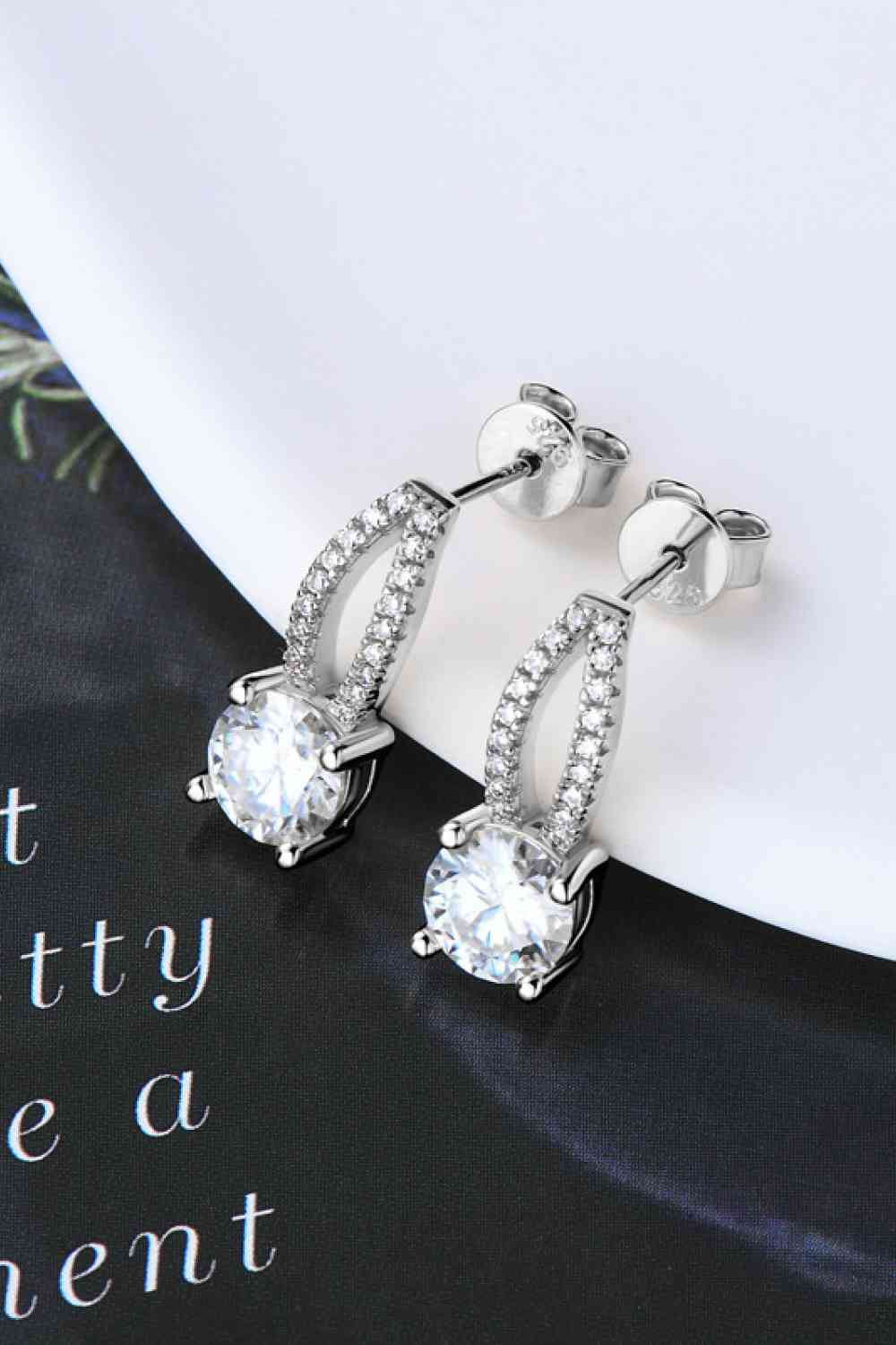 1 Carat Moissanite 925 Sterling Silver Earrings BLUE ZONE PLANET