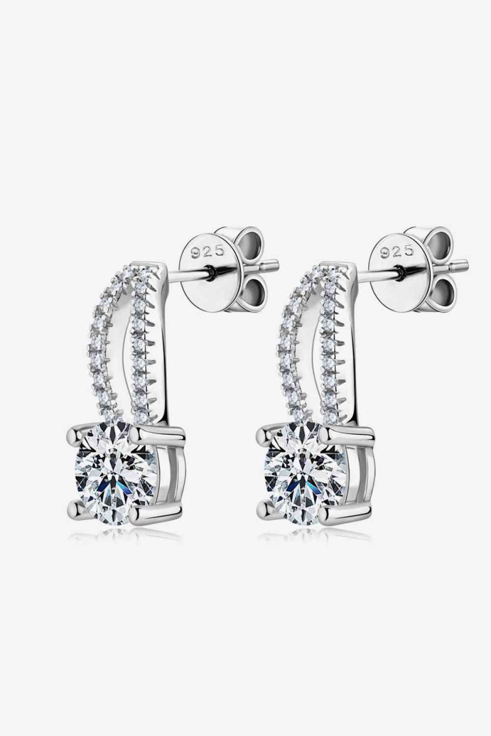 1 Carat Moissanite 925 Sterling Silver Earrings BLUE ZONE PLANET