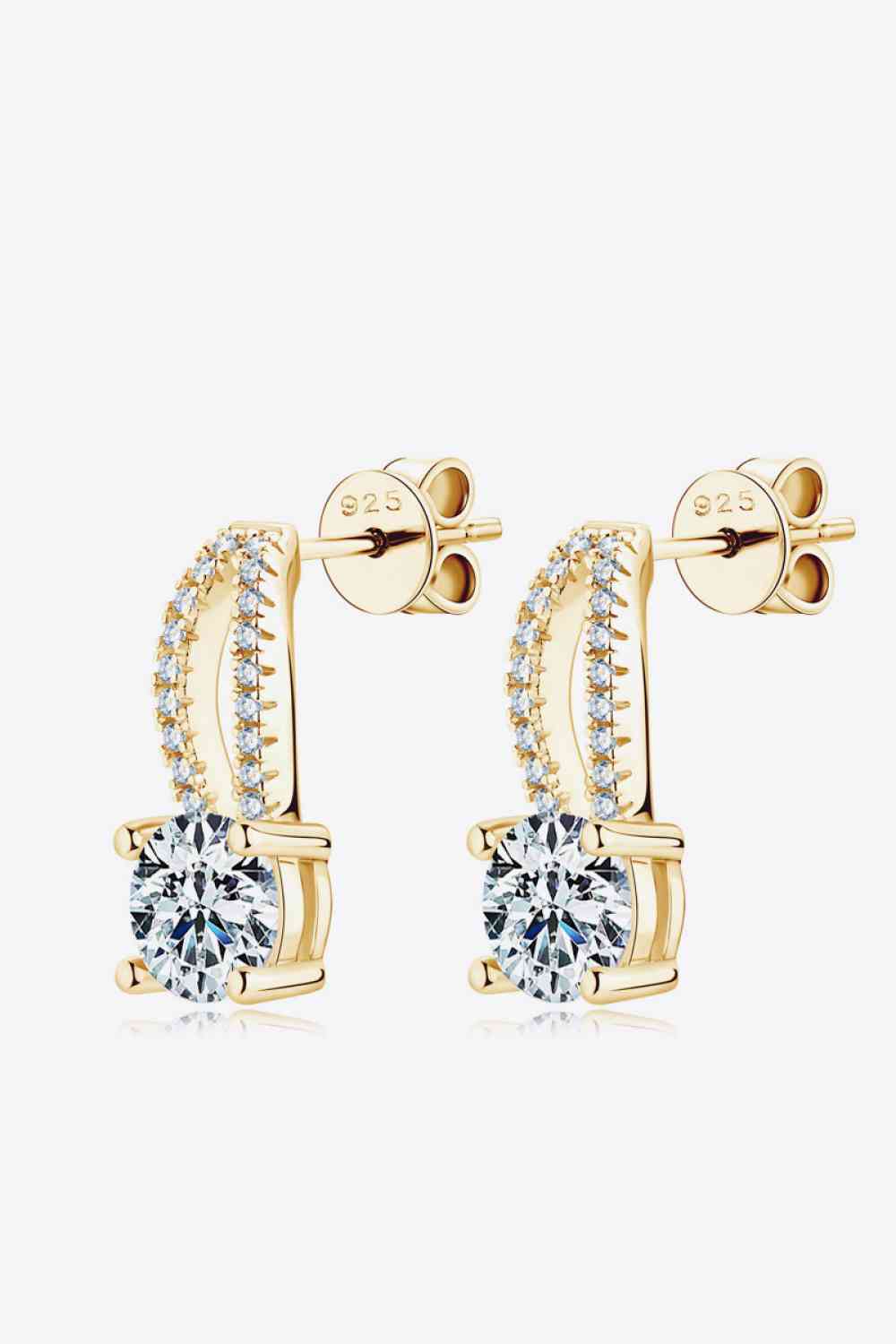 1 Carat Moissanite 925 Sterling Silver Earrings BLUE ZONE PLANET