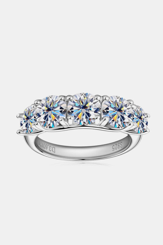 1 Carat Moissanite 925 Sterling Silver Half-Eternity Ring BLUE ZONE PLANET