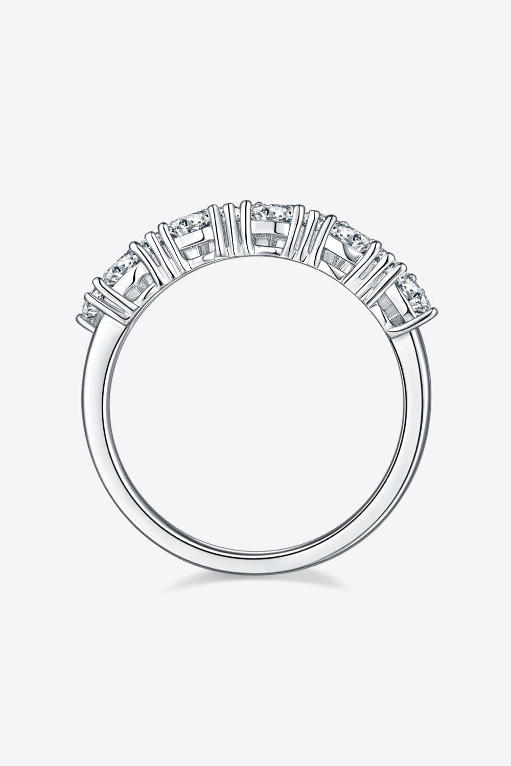 1 Carat Moissanite 925 Sterling Silver Half-Eternity Ring BLUE ZONE PLANET