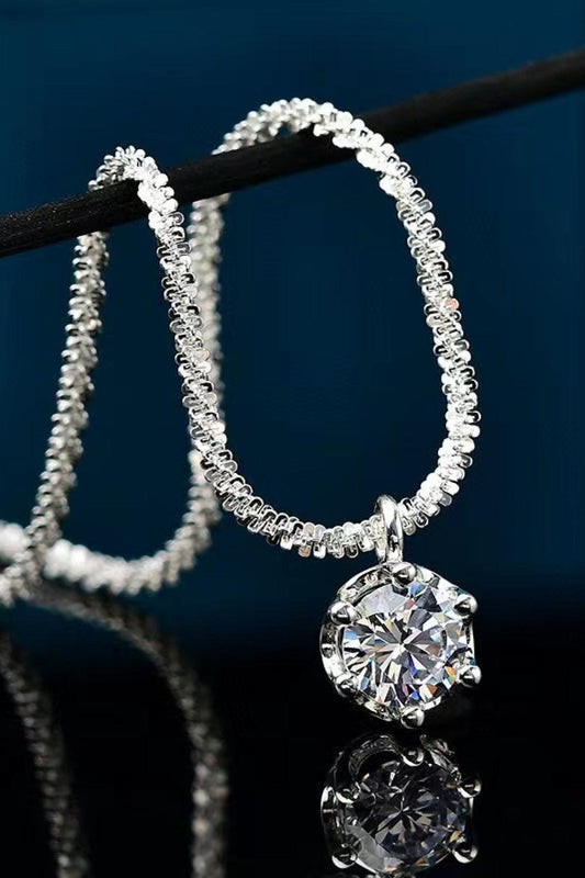 1 Carat Moissanite 925 Sterling Silver Necklace BLUE ZONE PLANET