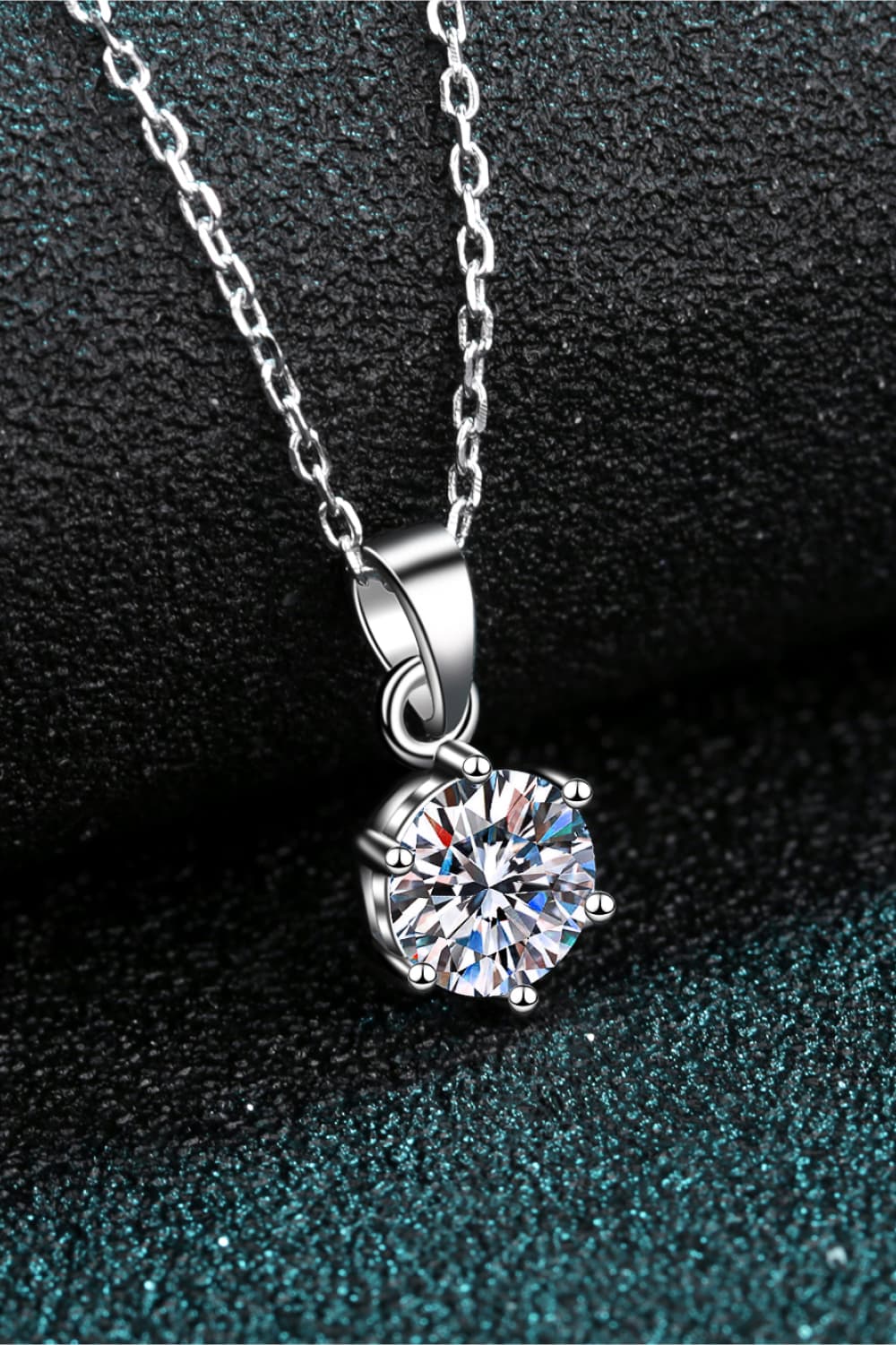 1 Carat Moissanite 925 Sterling Silver Necklace BLUE ZONE PLANET