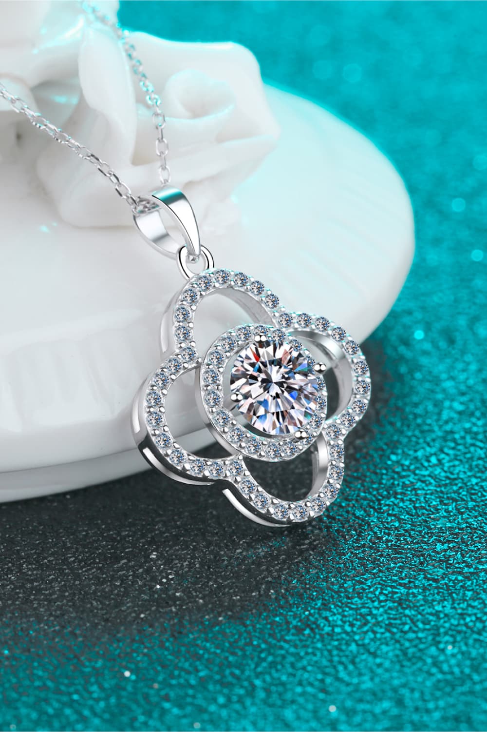 1 Carat Moissanite 925 Sterling Silver Necklace BLUE ZONE PLANET