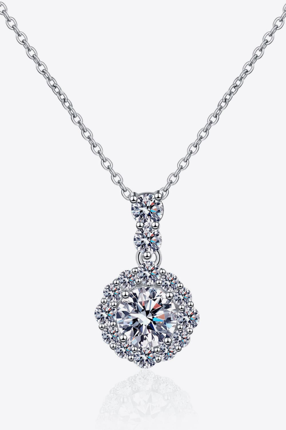 1 Carat Moissanite 925 Sterling Silver Necklace BLUE ZONE PLANET