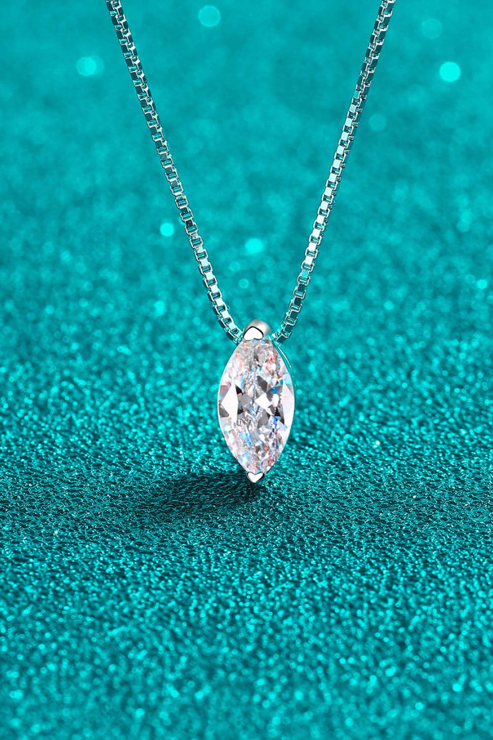 1 Carat Moissanite 925 Sterling Silver Necklace BLUE ZONE PLANET