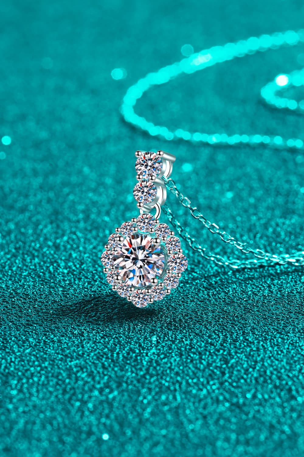 1 Carat Moissanite 925 Sterling Silver Necklace BLUE ZONE PLANET