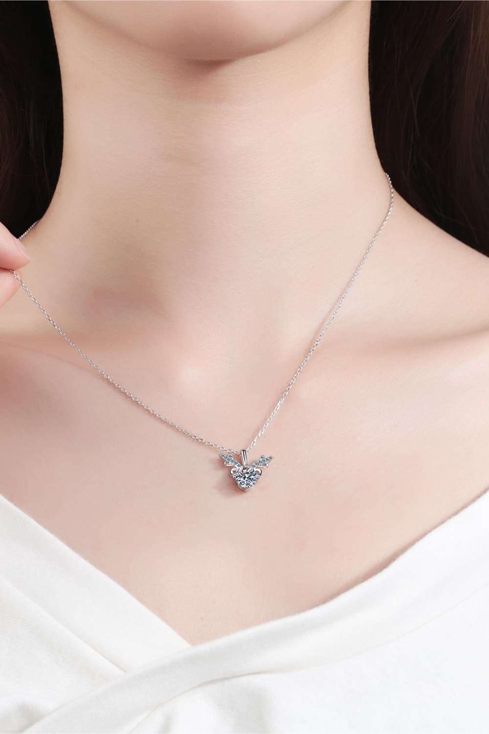 1 Carat Moissanite 925 Sterling Silver Necklace BLUE ZONE PLANET