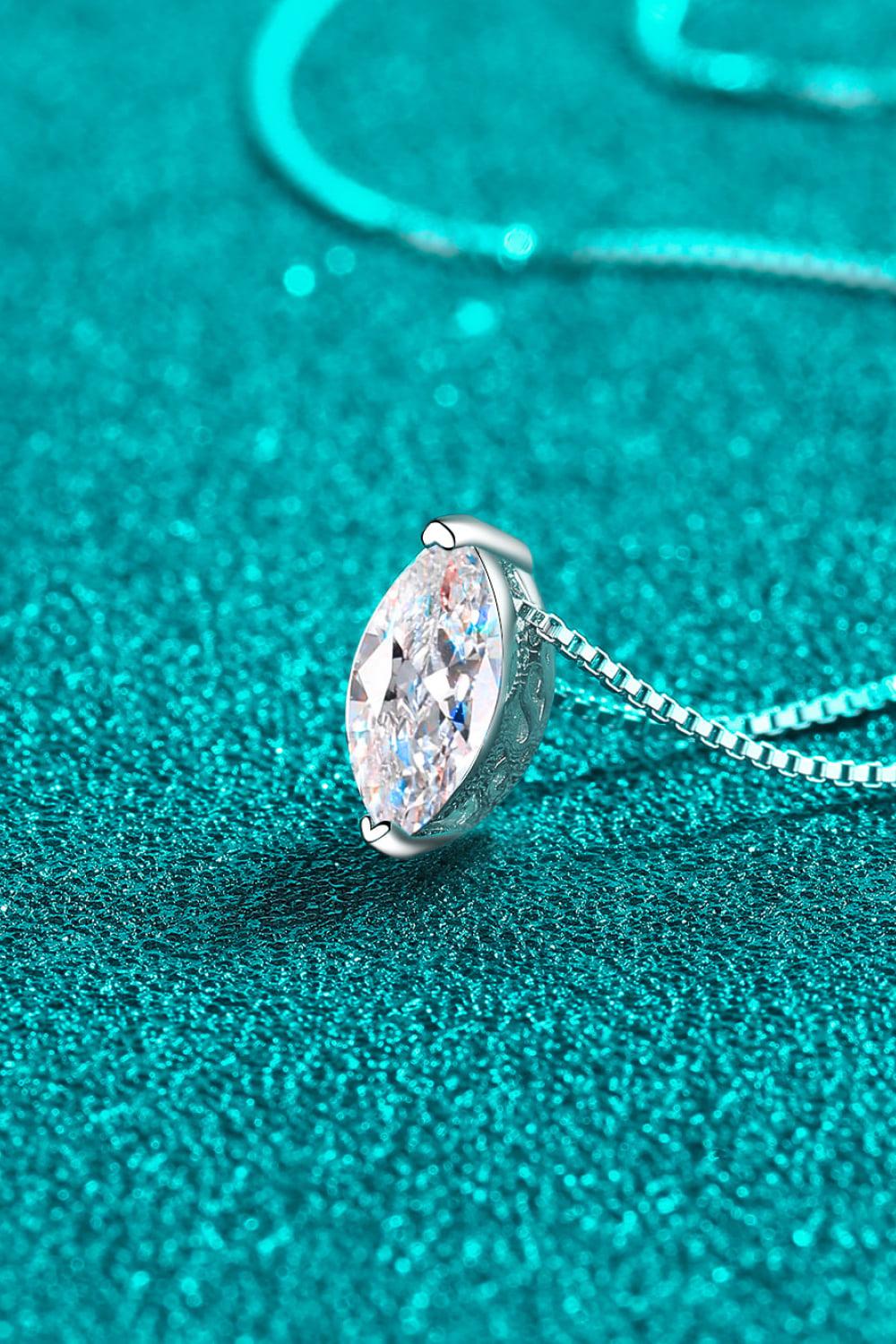1 Carat Moissanite 925 Sterling Silver Necklace BLUE ZONE PLANET