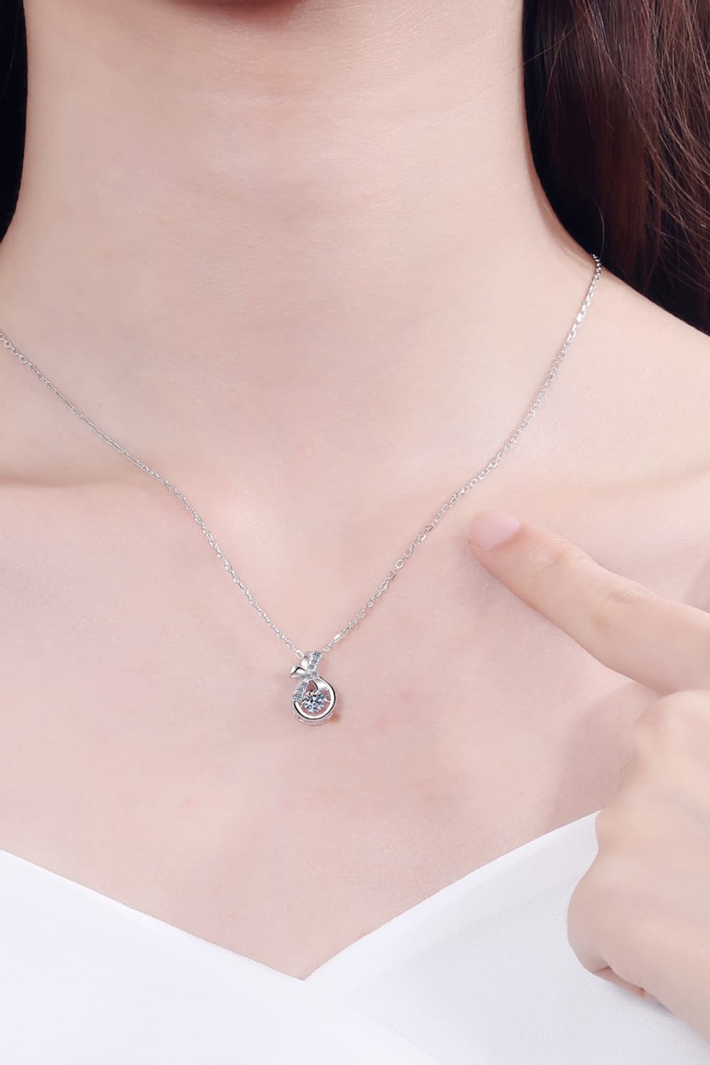 1 Carat Moissanite 925 Sterling Silver Necklace BLUE ZONE PLANET