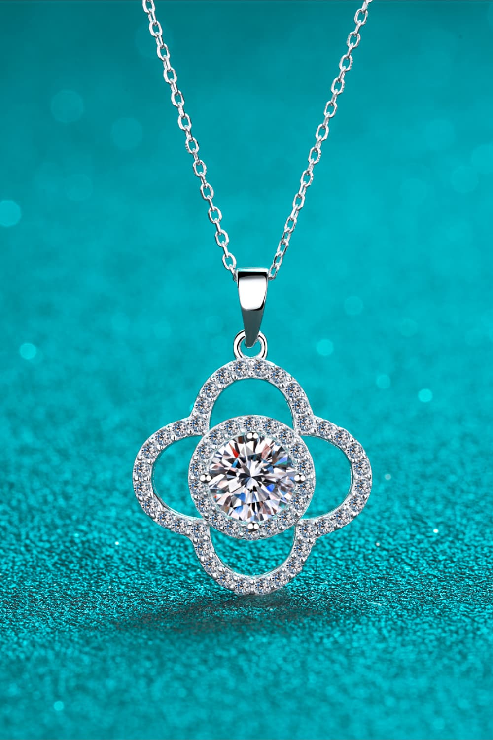 1 Carat Moissanite 925 Sterling Silver Necklace BLUE ZONE PLANET