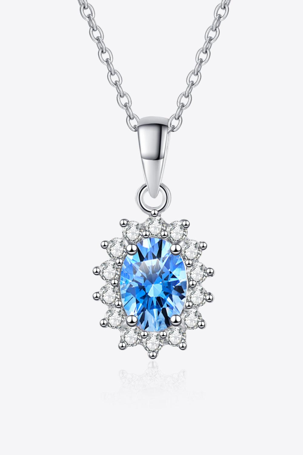 1 Carat Moissanite 925 Sterling Silver Necklace BLUE ZONE PLANET