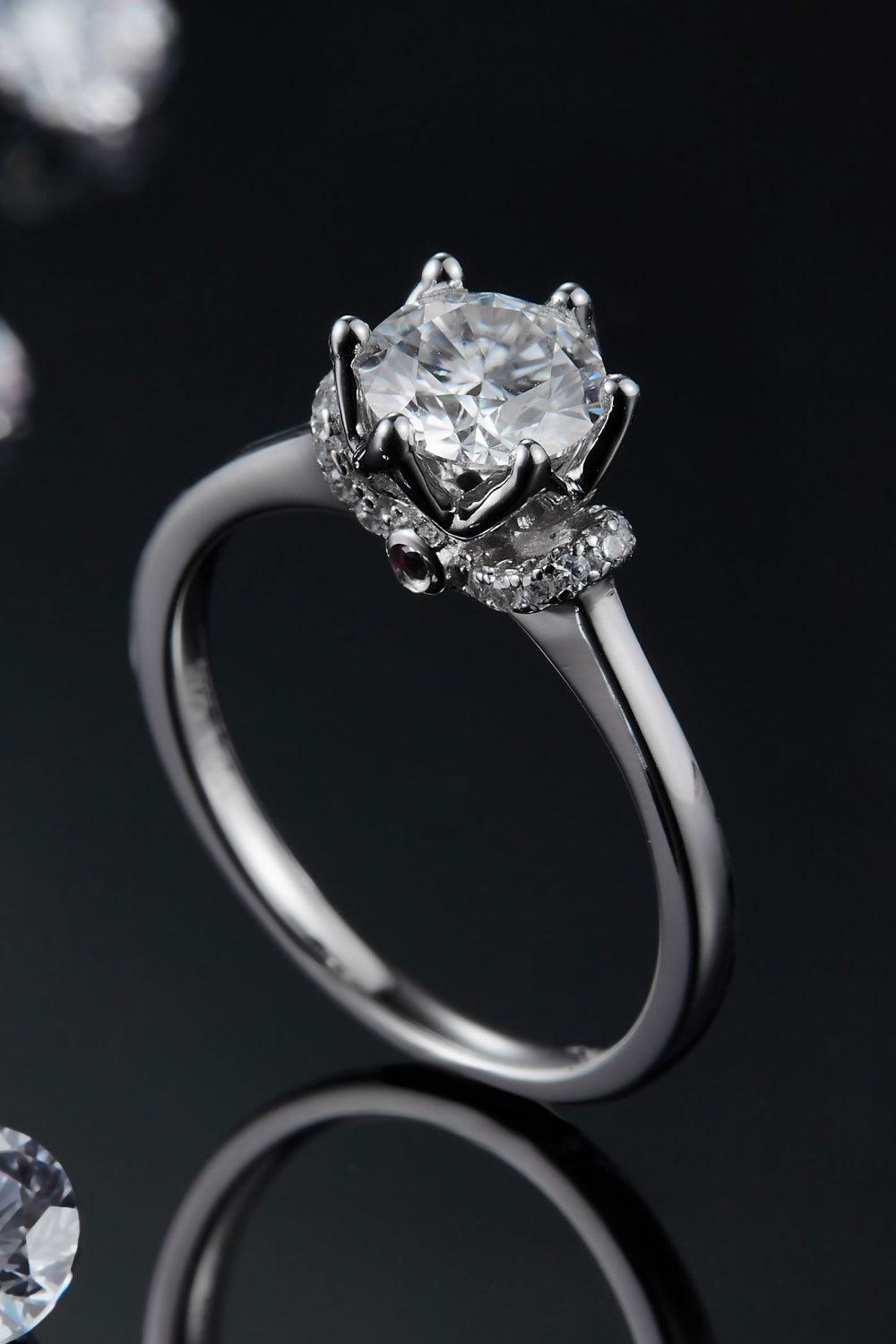 1 Carat Moissanite 925 Sterling Silver Ring BLUE ZONE PLANET