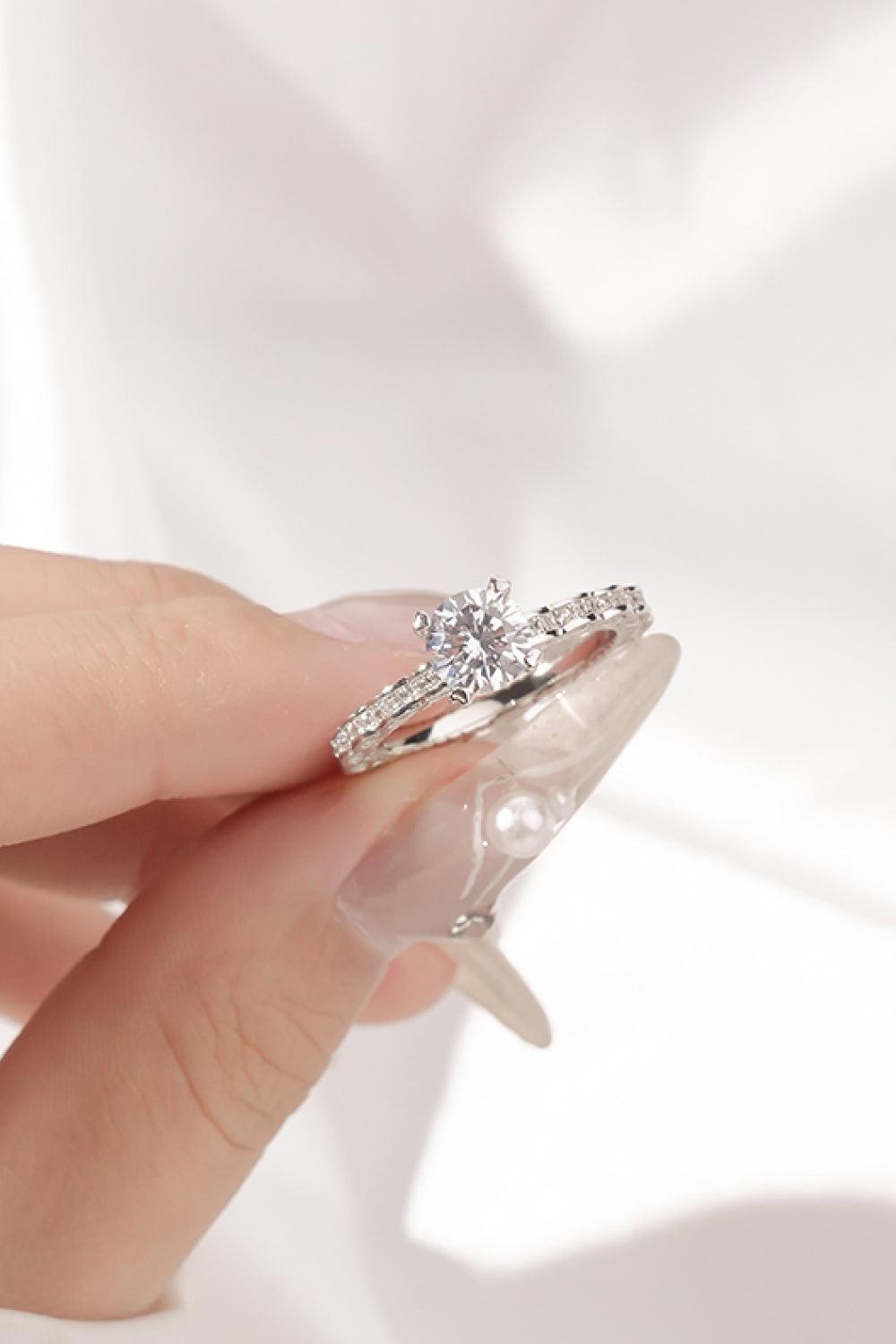 1 Carat Moissanite 925 Sterling Silver Ring BLUE ZONE PLANET