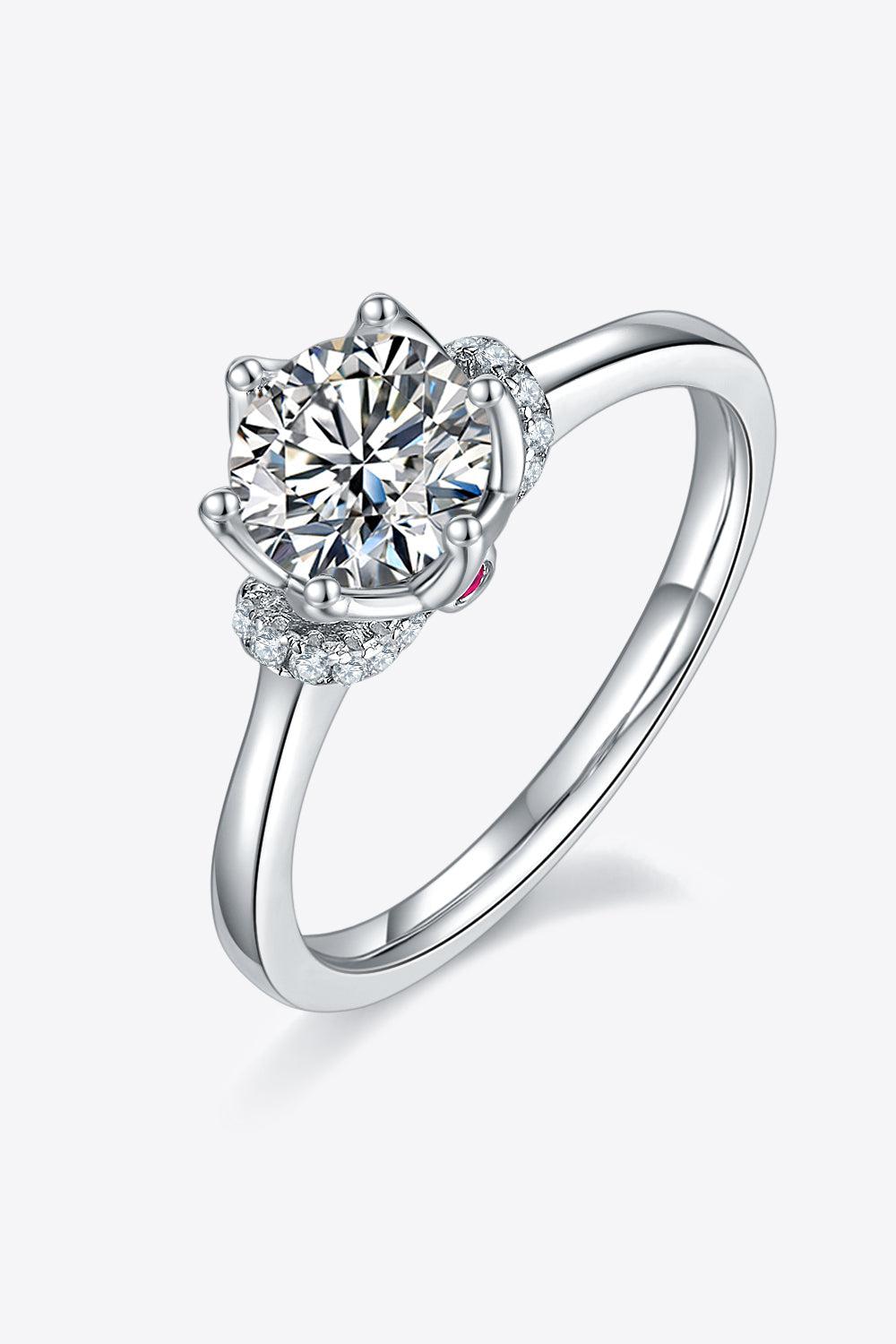 1 Carat Moissanite 925 Sterling Silver Ring BLUE ZONE PLANET