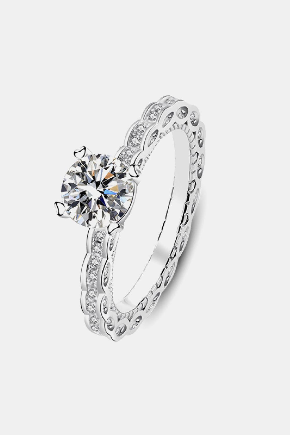 1 Carat Moissanite 925 Sterling Silver Ring BLUE ZONE PLANET
