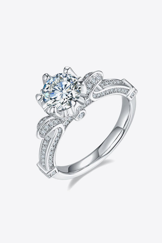 1 Carat Moissanite 925 Sterling Silver Ring BLUE ZONE PLANET
