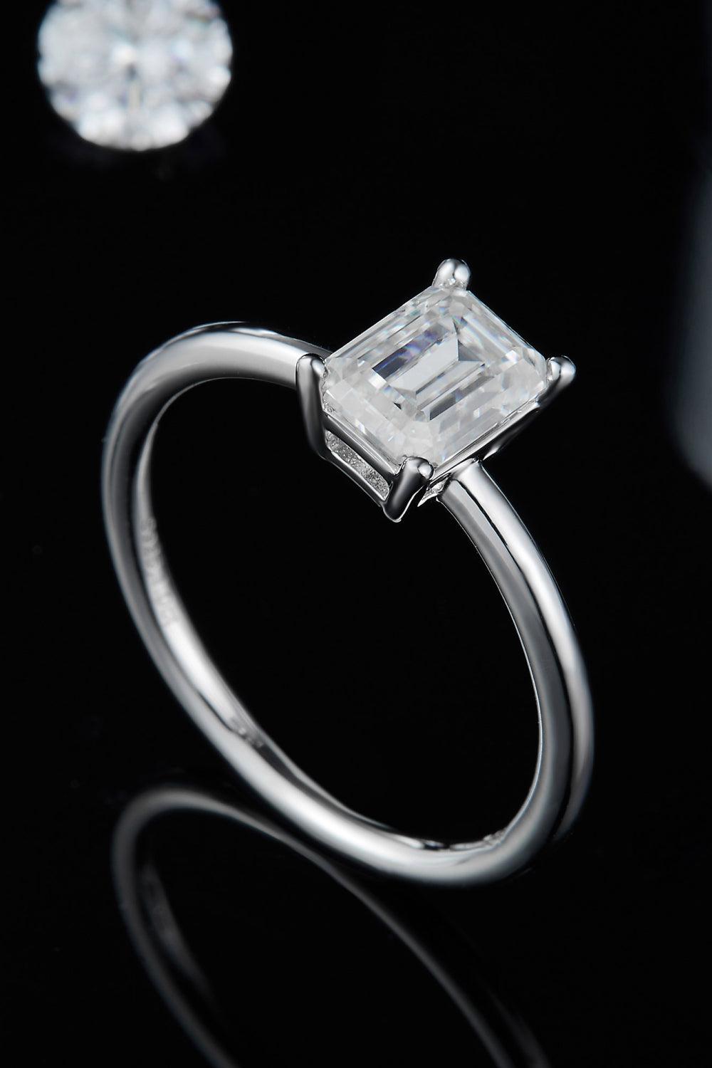 1 Carat Moissanite 925 Sterling Silver Solitaire Ring BLUE ZONE PLANET