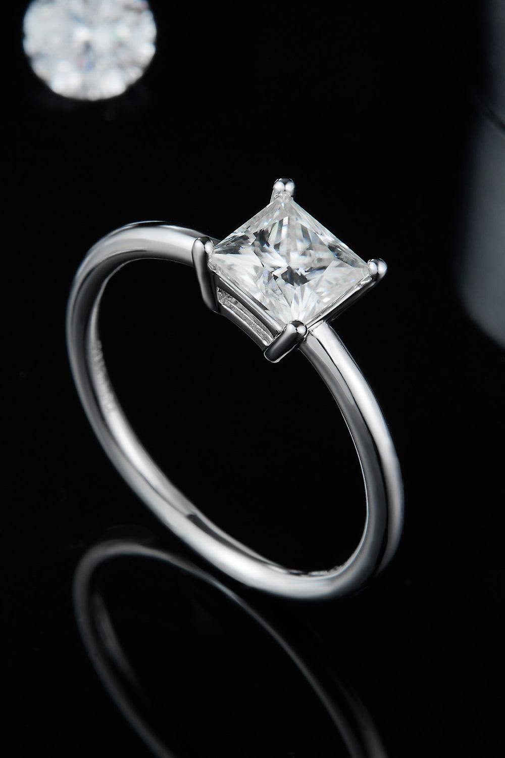 1 Carat Moissanite 925 Sterling Silver Solitaire Ring BLUE ZONE PLANET
