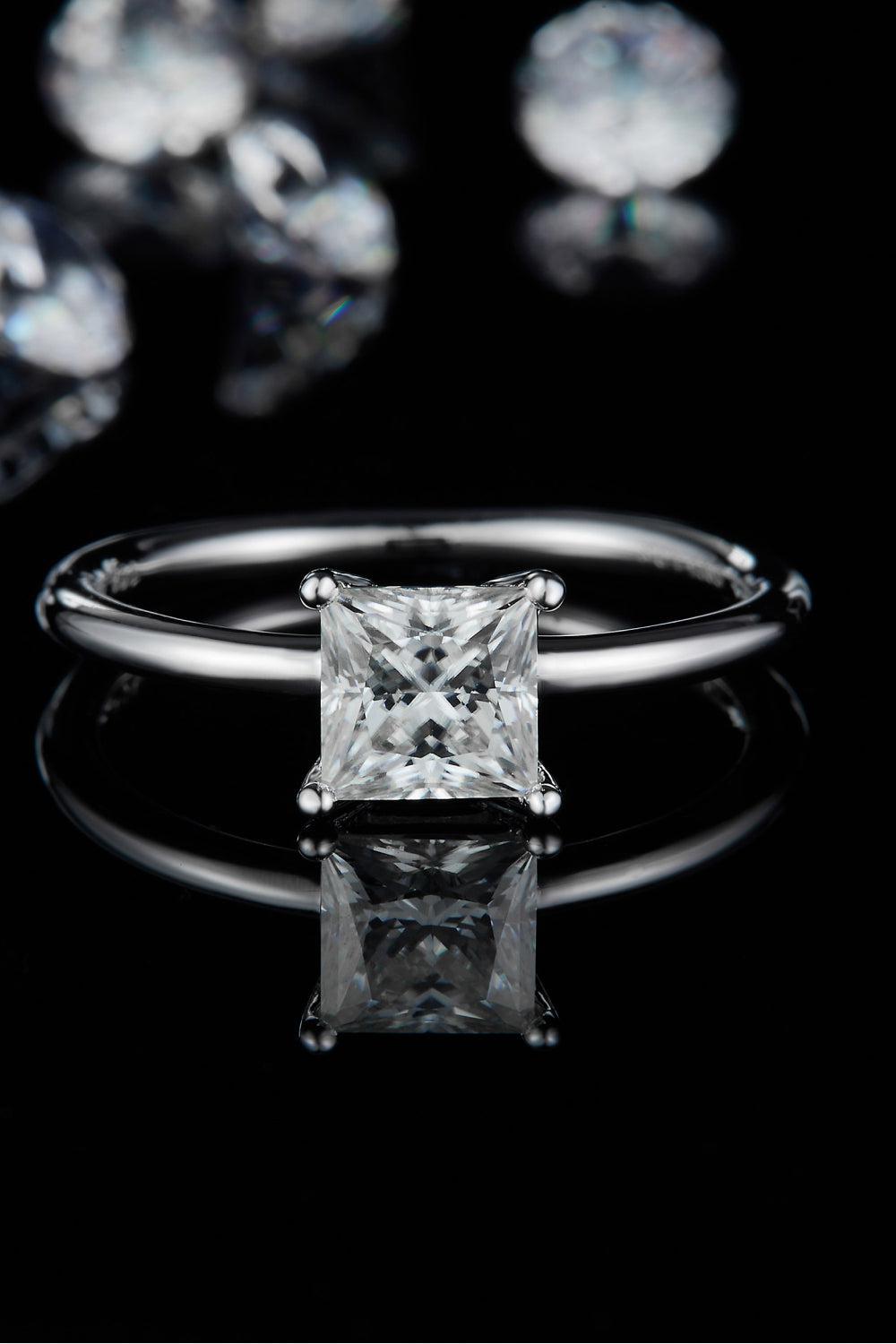1 Carat Moissanite 925 Sterling Silver Solitaire Ring BLUE ZONE PLANET
