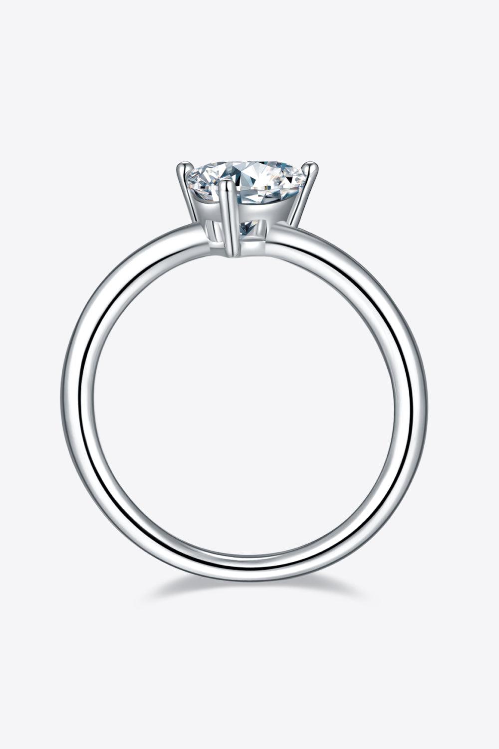 1 Carat Moissanite 925 Sterling Silver Solitaire Ring BLUE ZONE PLANET