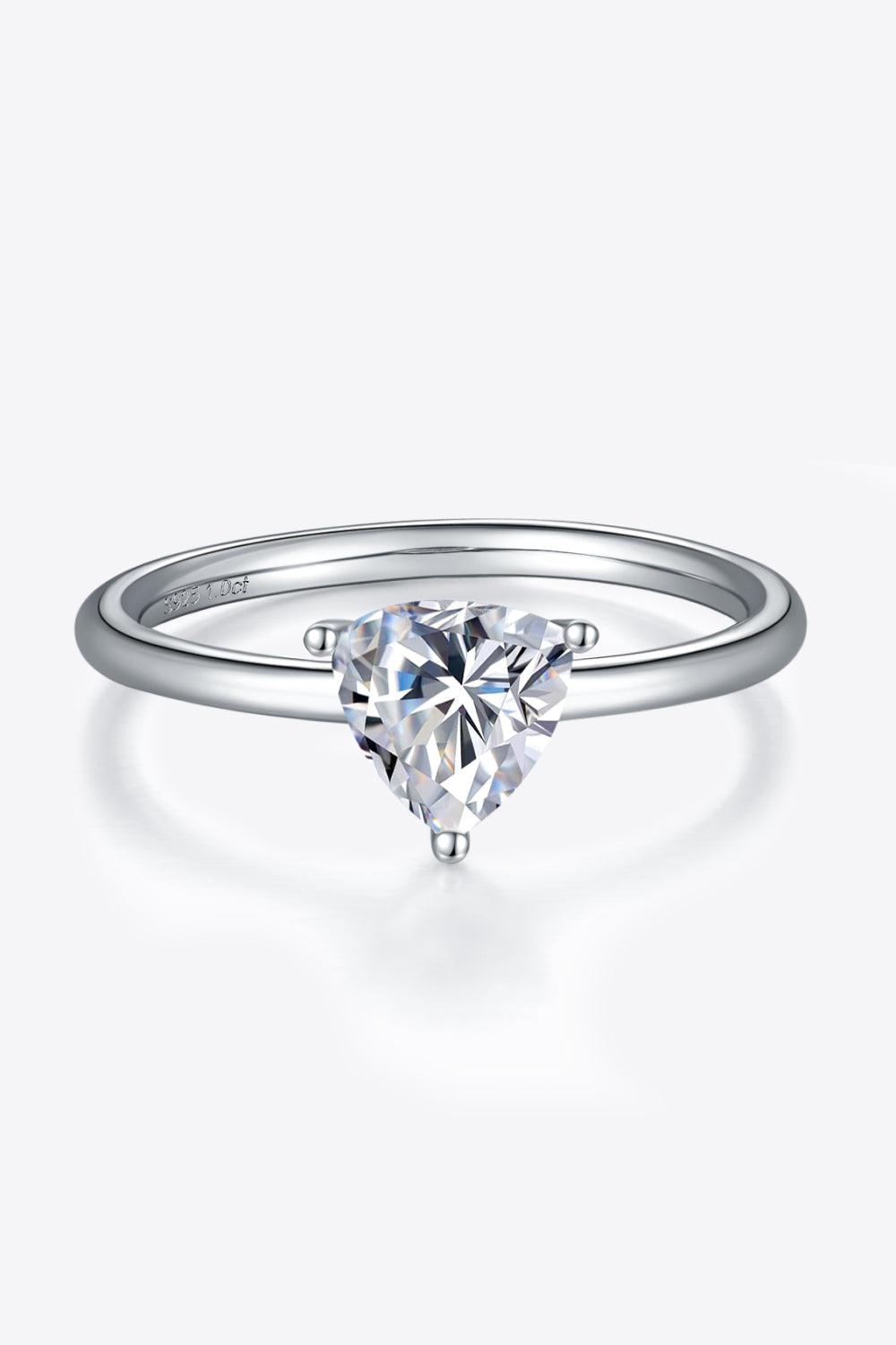 1 Carat Moissanite 925 Sterling Silver Solitaire Ring BLUE ZONE PLANET