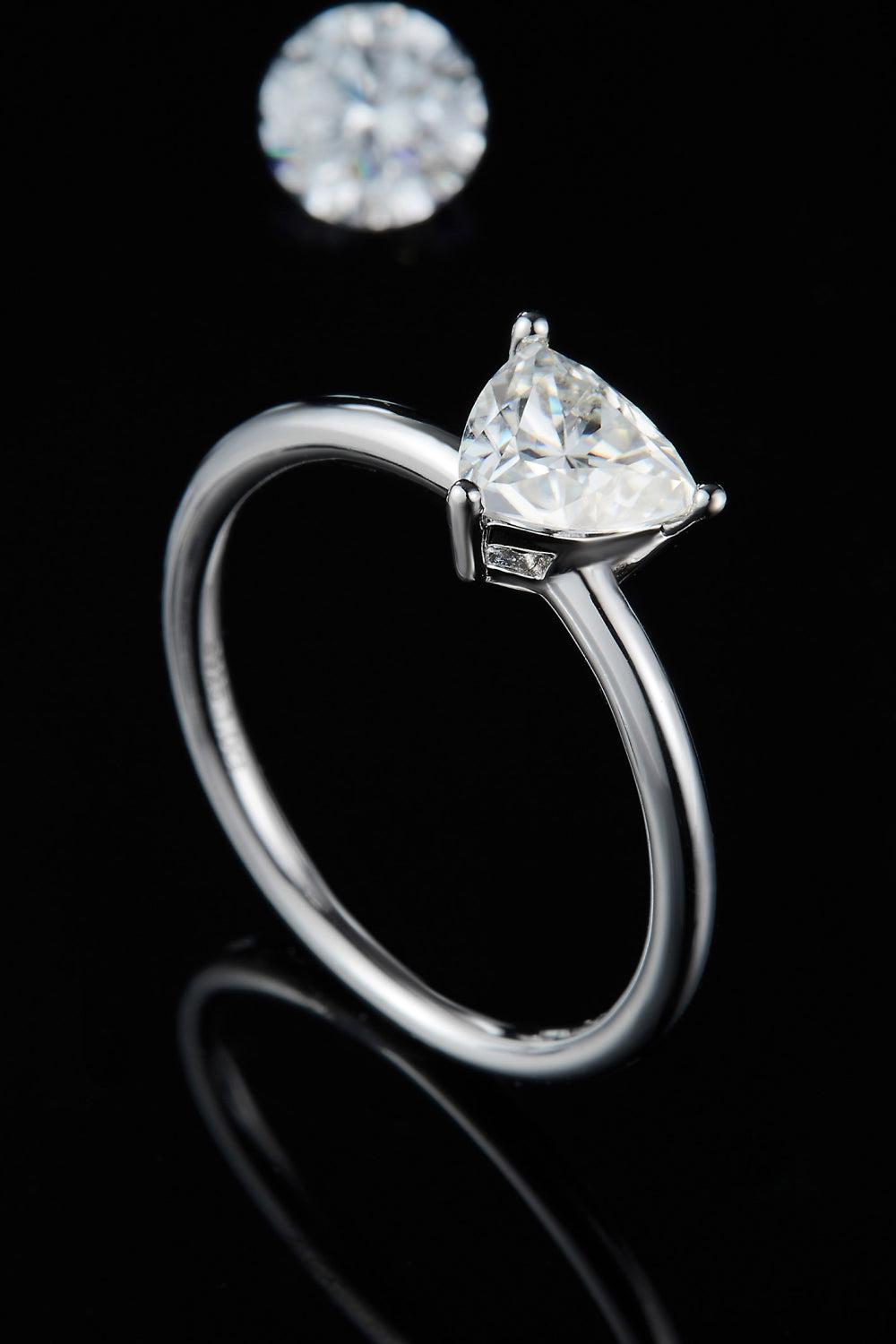 1 Carat Moissanite 925 Sterling Silver Solitaire Ring BLUE ZONE PLANET