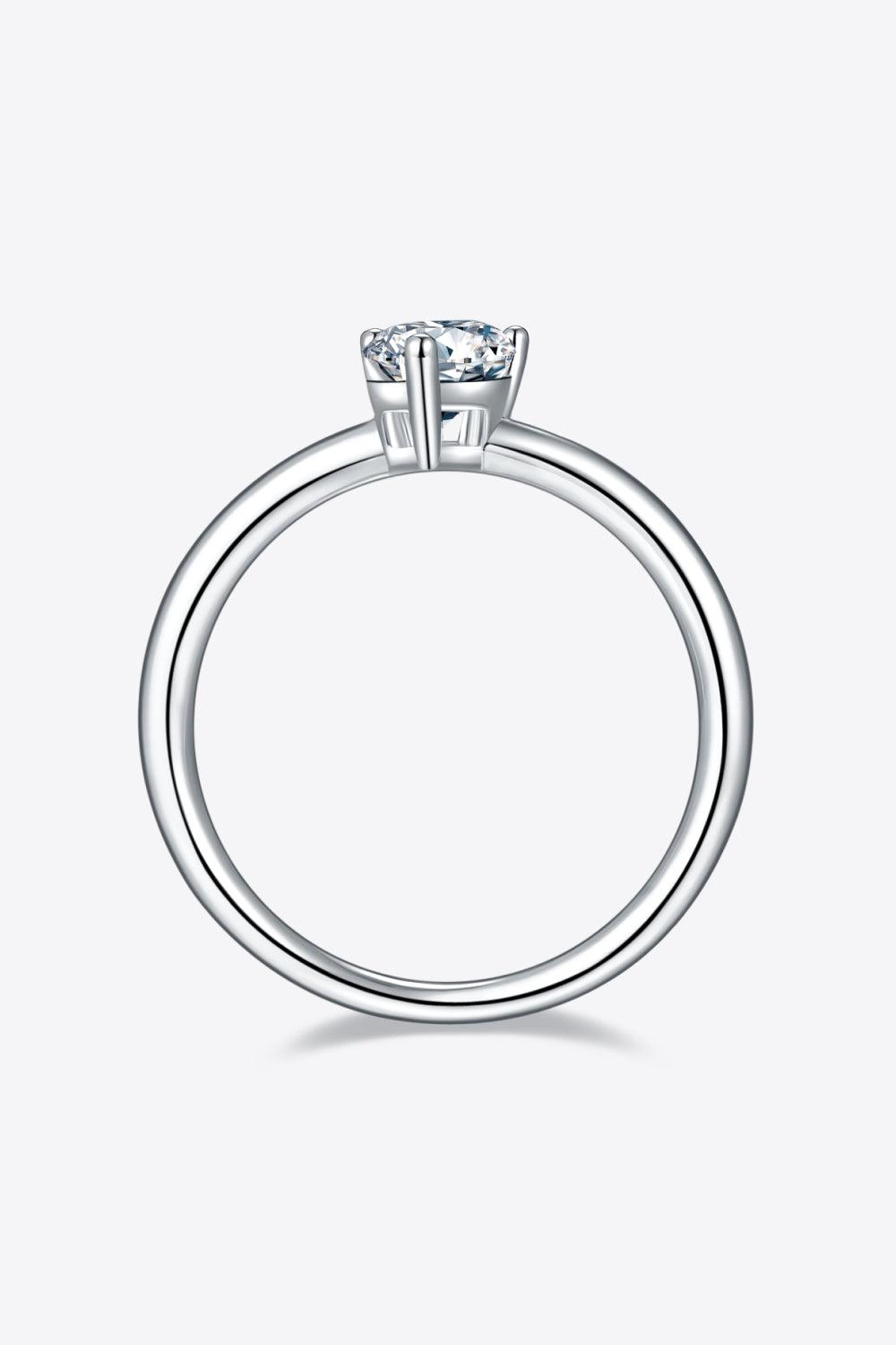 1 Carat Moissanite 925 Sterling Silver Solitaire Ring BLUE ZONE PLANET