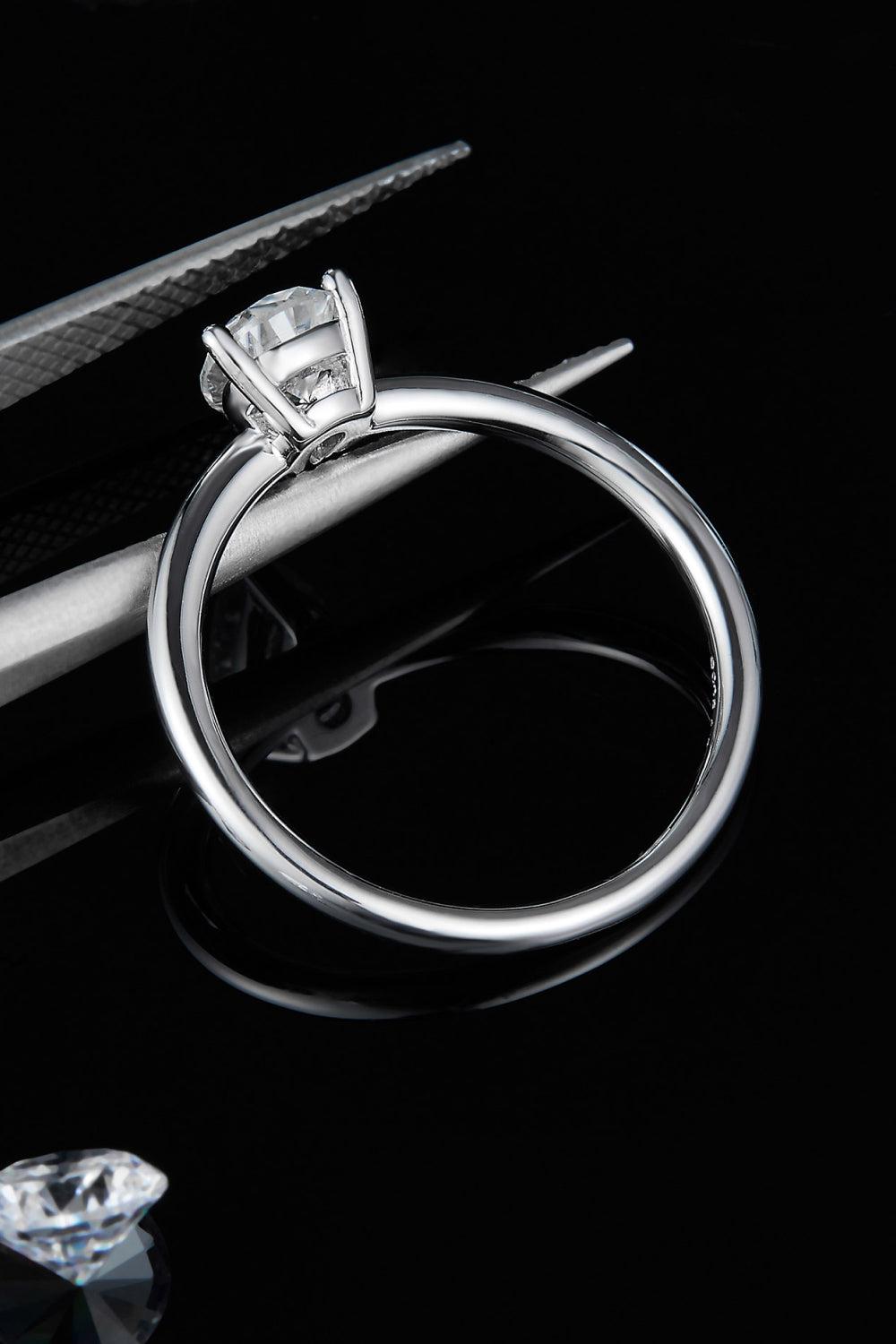 1 Carat Moissanite 925 Sterling Silver Solitaire Ring BLUE ZONE PLANET