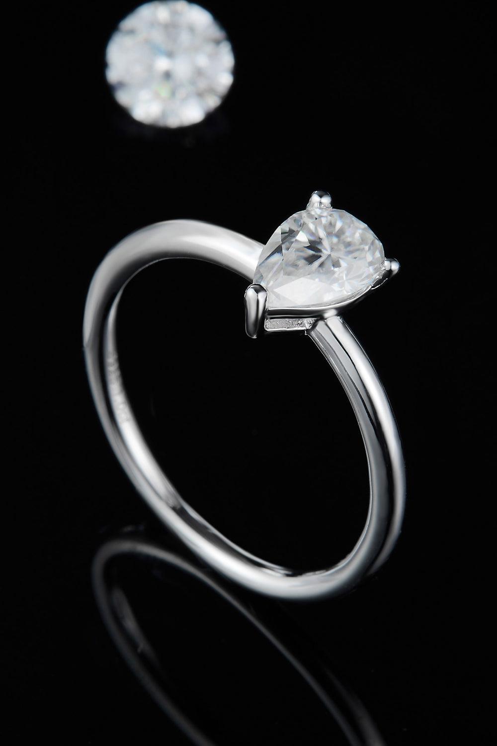 1 Carat Moissanite 925 Sterling Silver Solitaire Ring BLUE ZONE PLANET