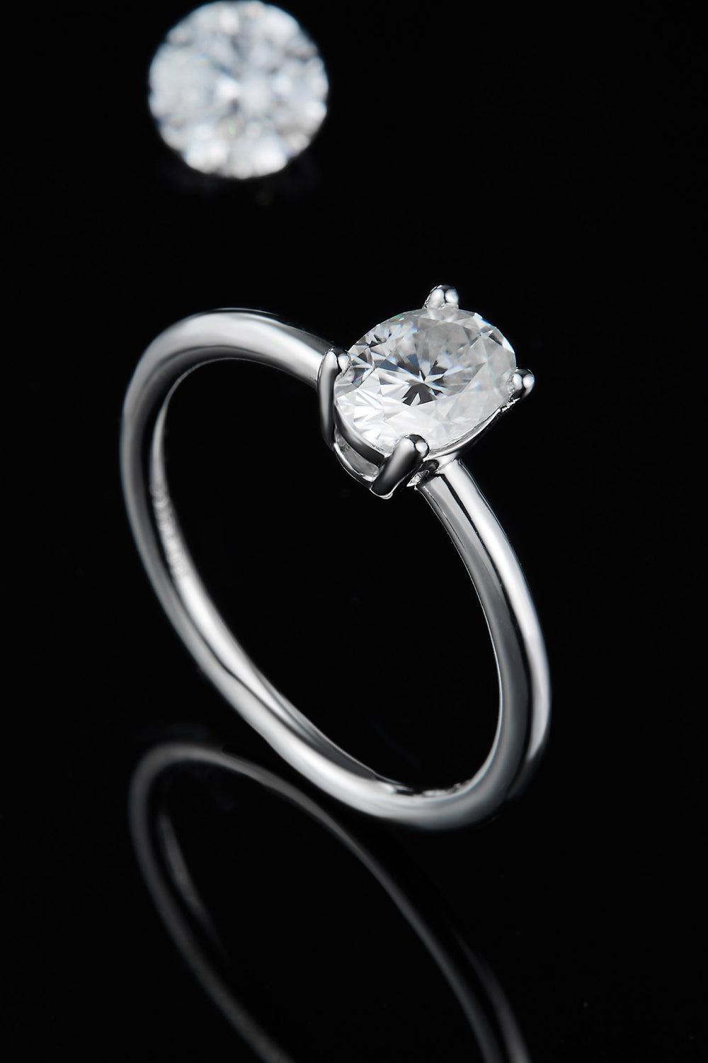 1 Carat Moissanite 925 Sterling Silver Solitaire Ring BLUE ZONE PLANET