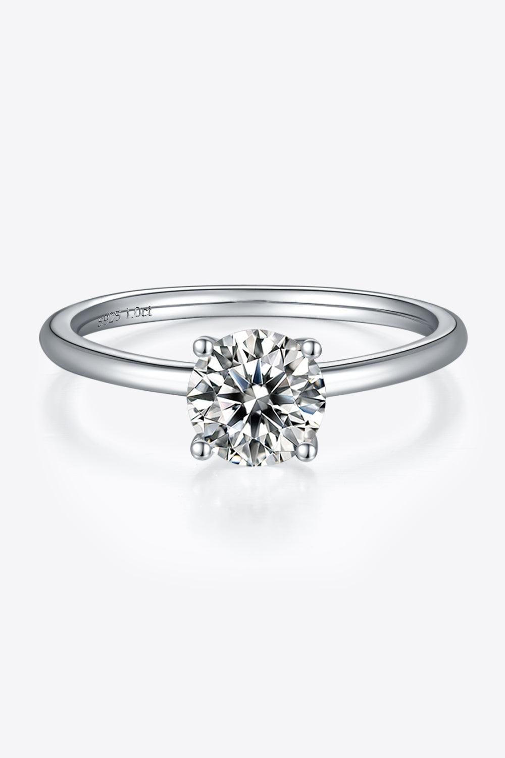 1 Carat Moissanite 925 Sterling Silver Solitaire Ring BLUE ZONE PLANET