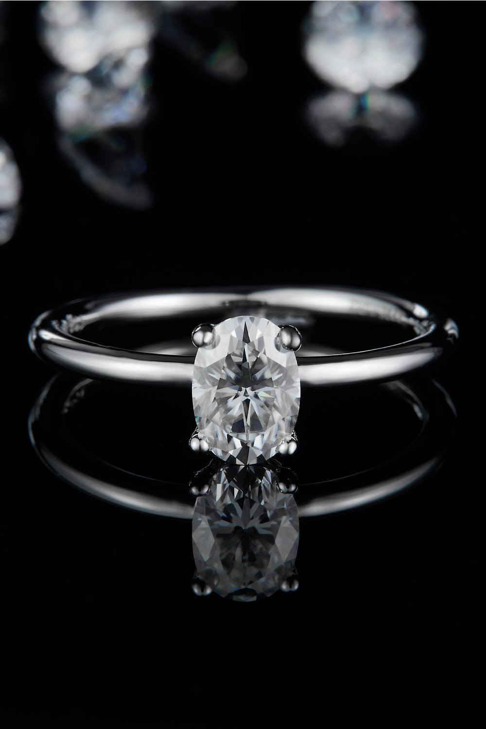 1 Carat Moissanite 925 Sterling Silver Solitaire Ring BLUE ZONE PLANET