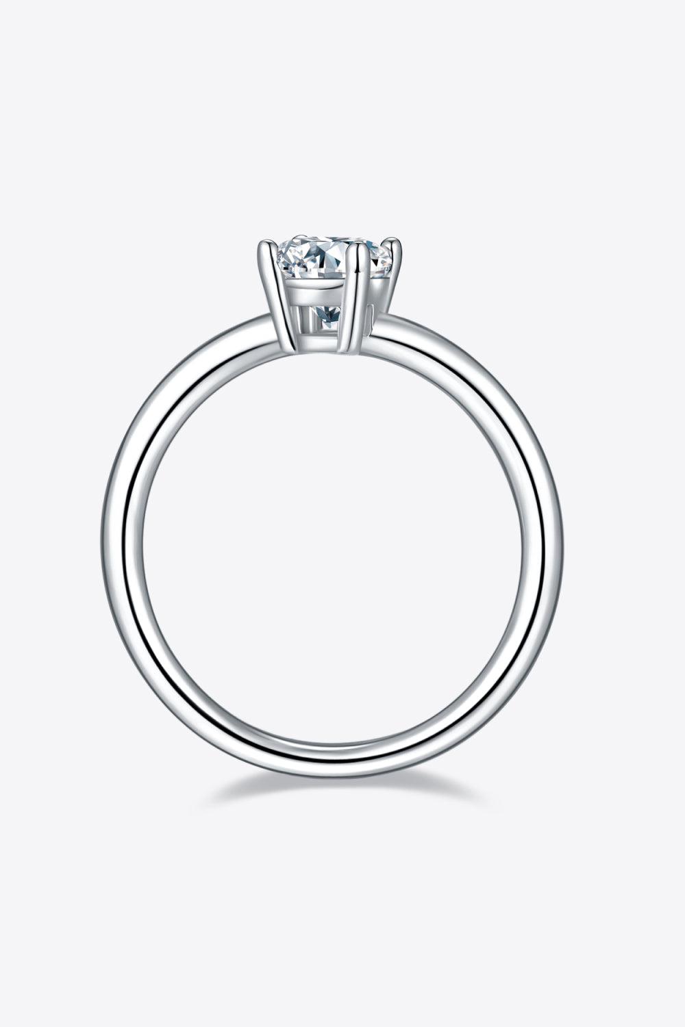1 Carat Moissanite 925 Sterling Silver Solitaire Ring BLUE ZONE PLANET