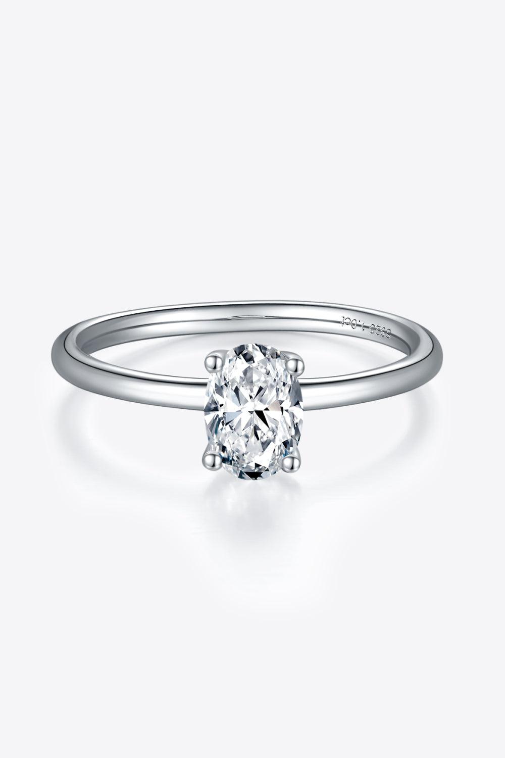 1 Carat Moissanite 925 Sterling Silver Solitaire Ring BLUE ZONE PLANET