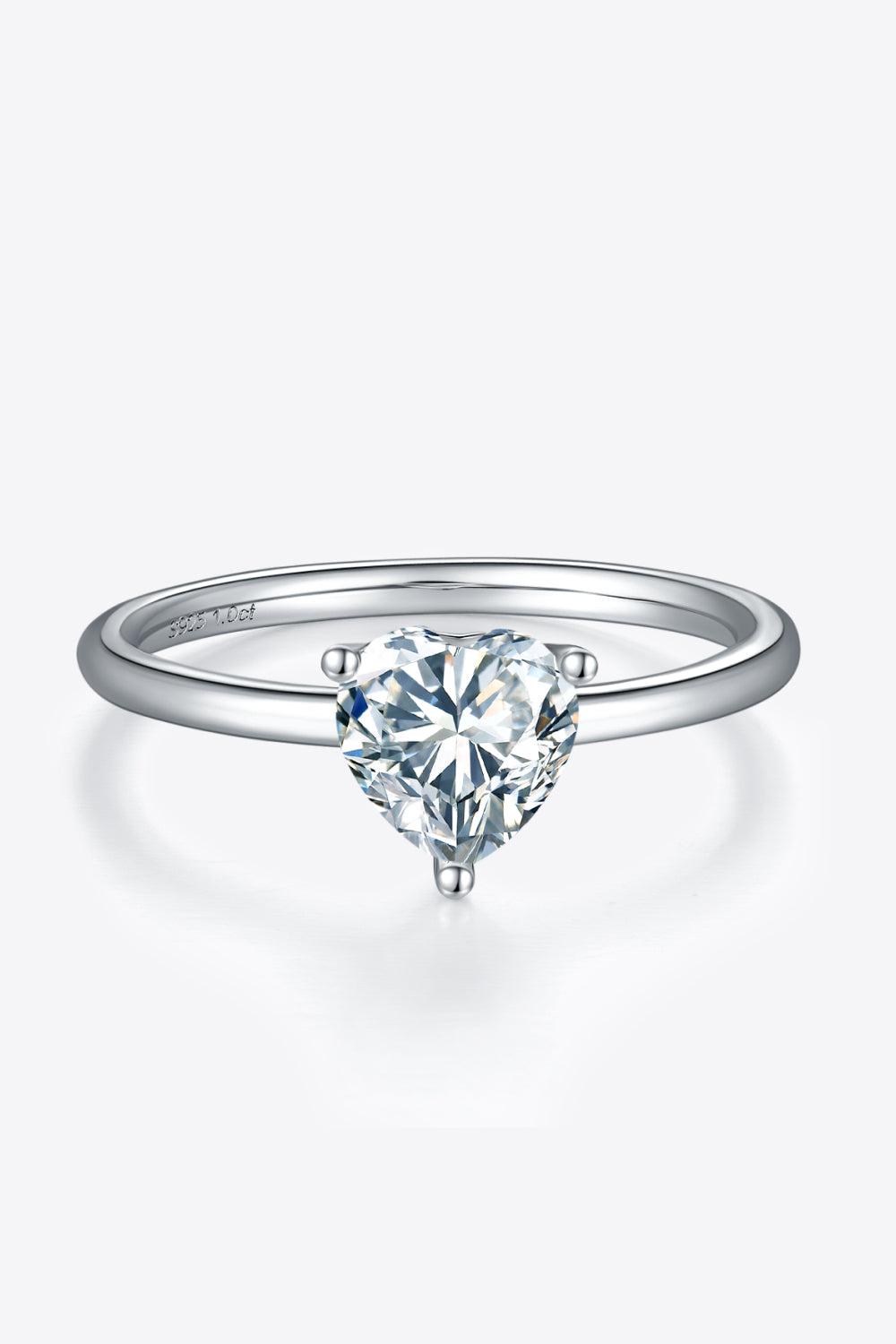 1 Carat Moissanite 925 Sterling Silver Solitaire Ring BLUE ZONE PLANET