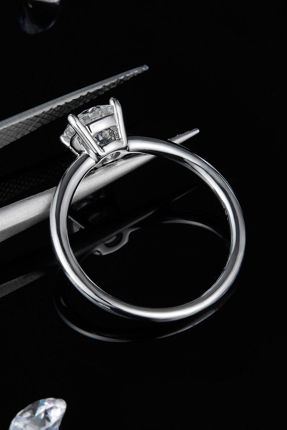 1 Carat Moissanite 925 Sterling Silver Solitaire Ring BLUE ZONE PLANET